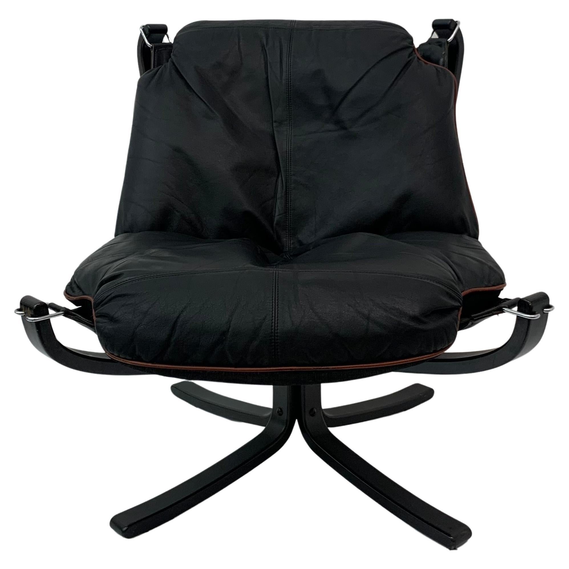 Falcon Leather Lounge Chair by Sigurd Ressel for Vatne Møbler, 1970s For Sale