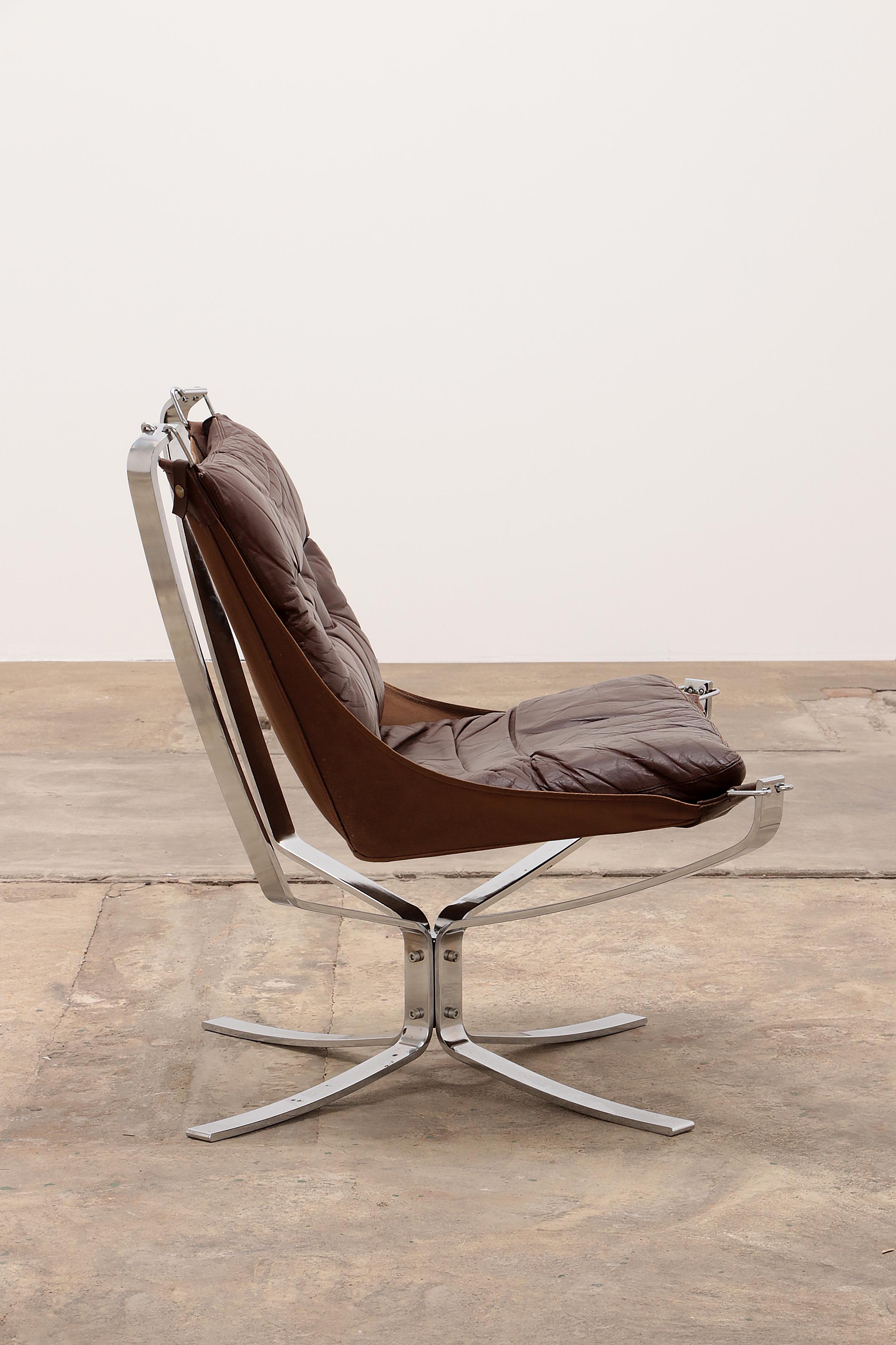 Steel Falcon Lounge Chair by Sigurd Ressel for Vatne Mobler, Norway, 1970s