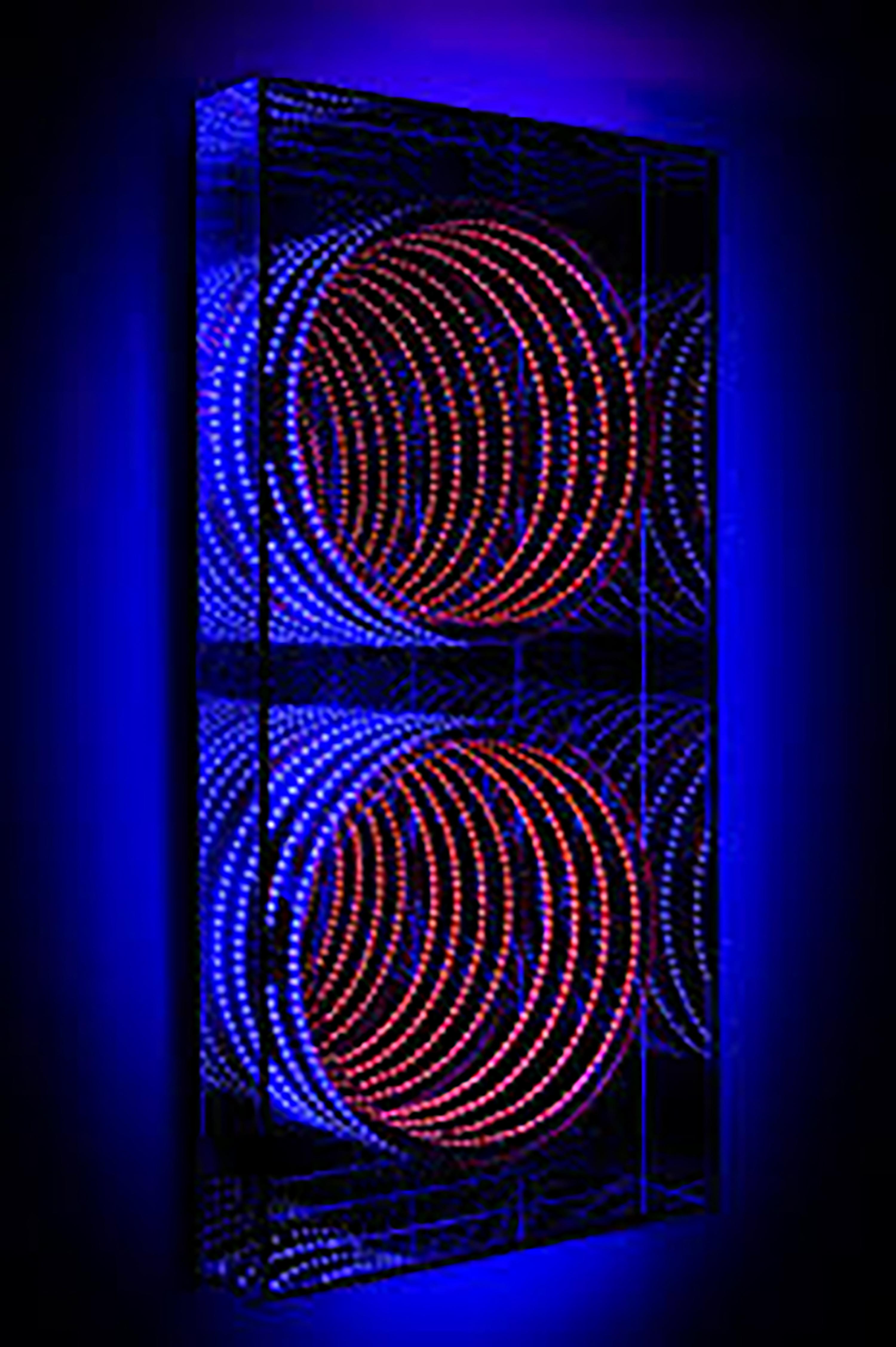 2 Infinity Circles Light Box - Pop Art Mixed Media Art by Falcone