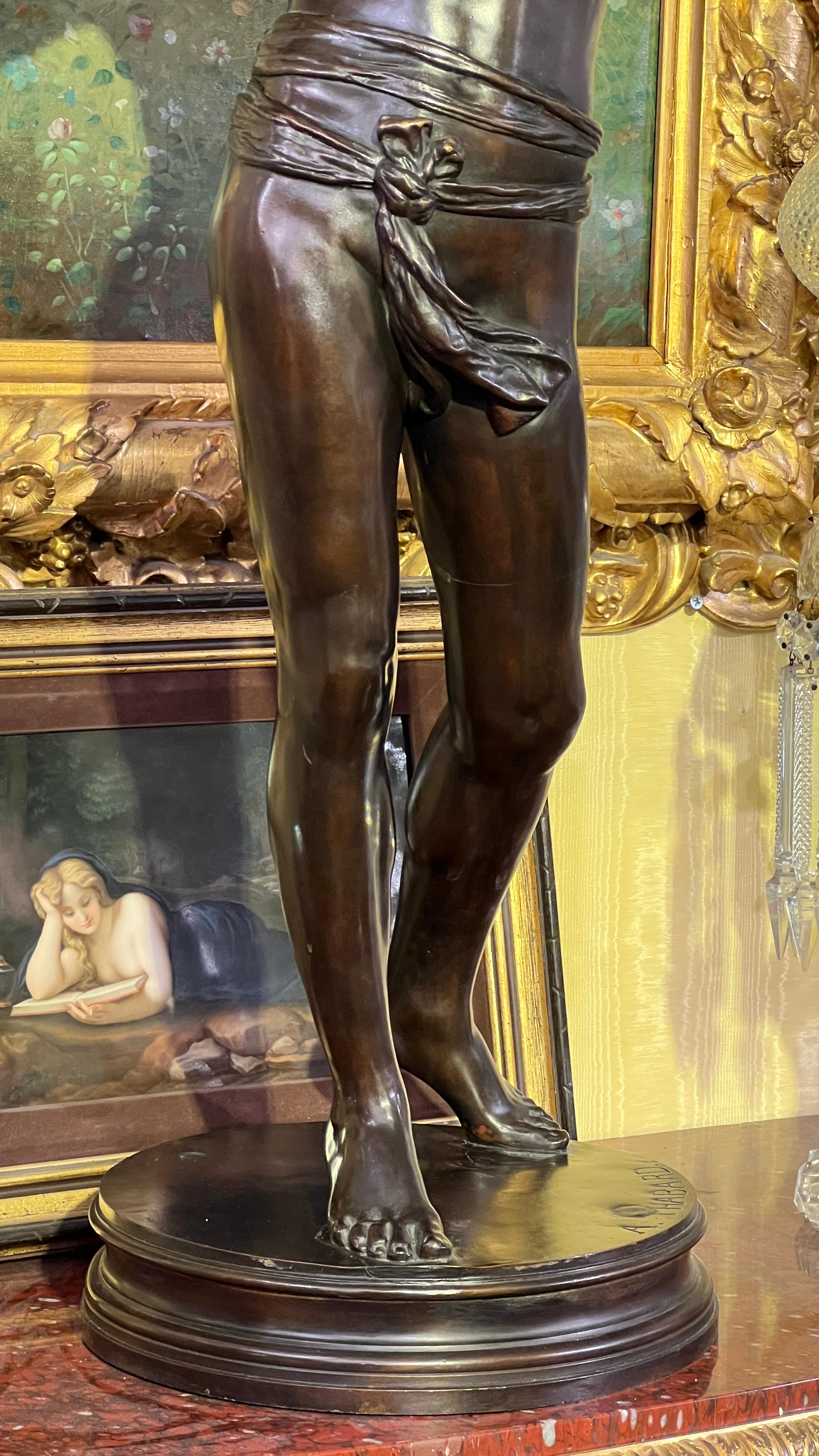 Scultura in bronzo Falconer dopo Adolphe Martial Thabard (1831-1905) In condizioni buone in vendita a New York, NY