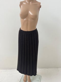 Falconeri Black Pleated Skirt with Copper Lamé - Virgin Wool - Made in Italy - S
