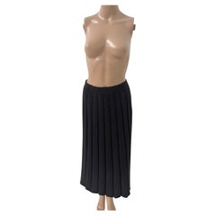 Falconeri Black Pleated Skirt with Copper Lamé – Virgin Wool – Made in Italy – S