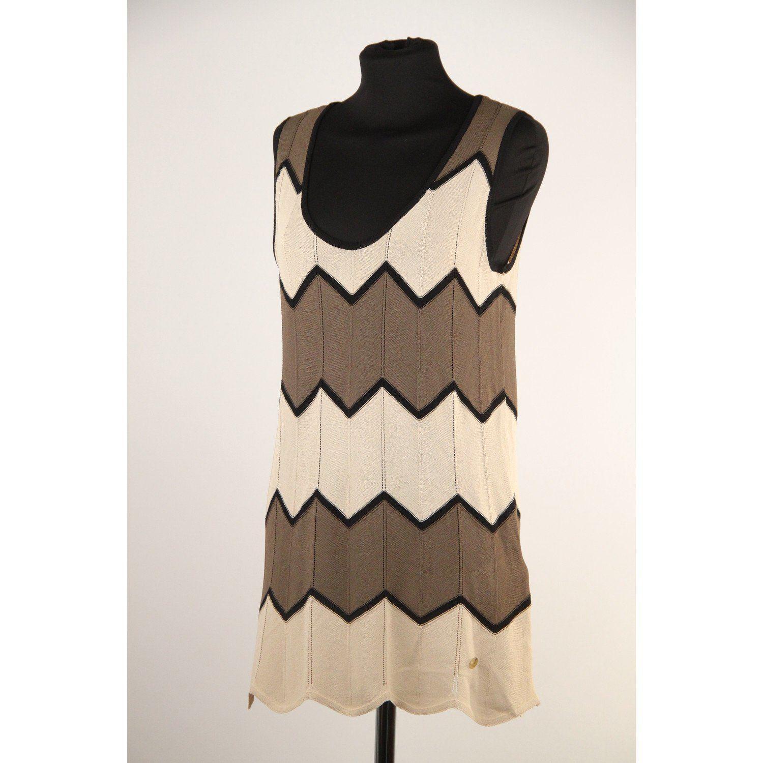 Beige Falconeri Chevron Sleeveless Top