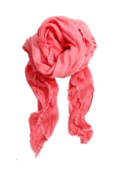 Faliero Sarti, Pink scarf with raw edges.