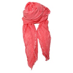 Faliero Sarti, Pink scarf with raw edges.