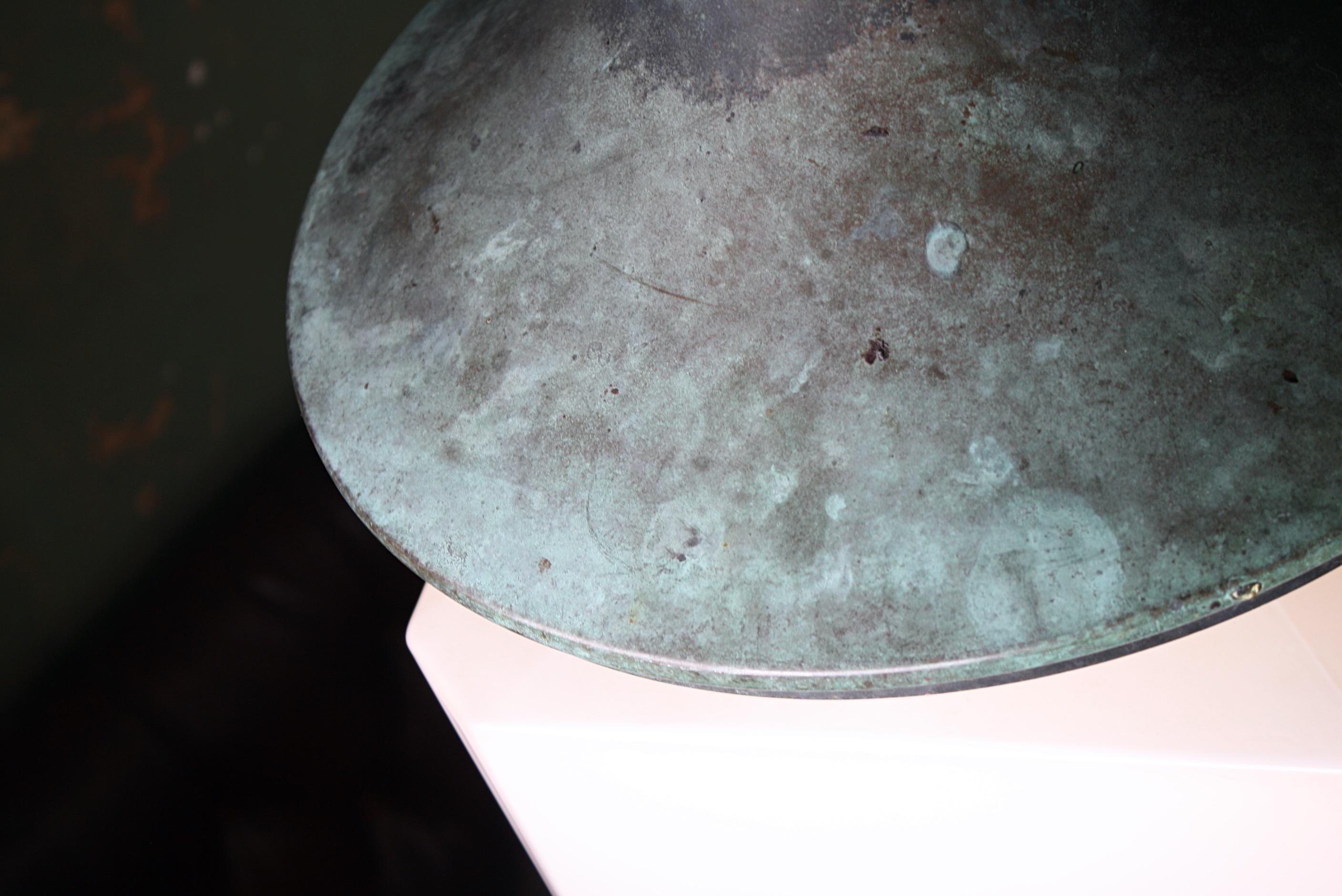 Copper Falk, Stadelmann and Co Huge Opaline and Verdigris Pendant Lantern Light