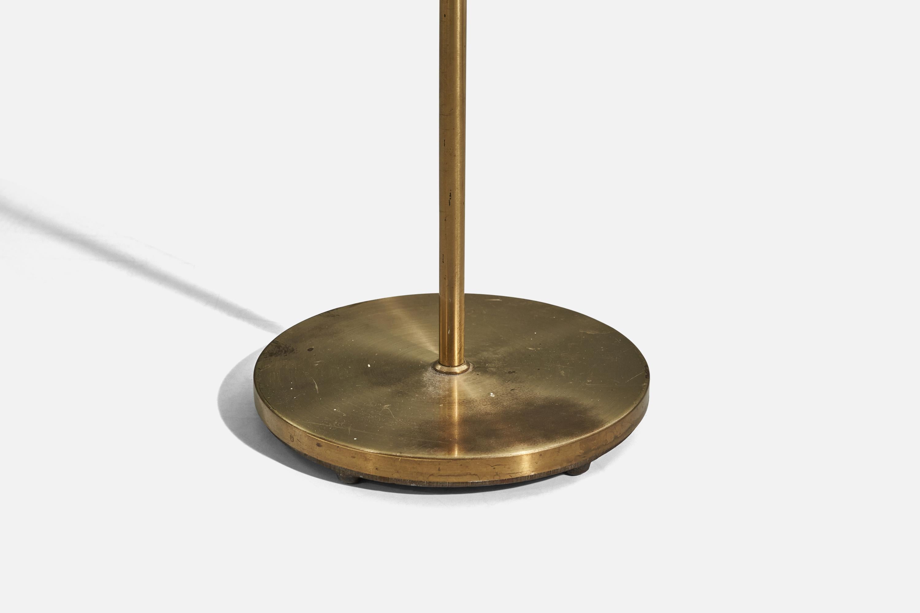 Falkenberg Belysning, Adjustable Floor Lamp, Brass, Sweden, 1950s In Good Condition For Sale In High Point, NC