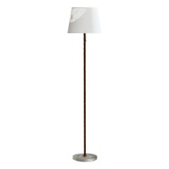 Falkenberg Belysning, Lámpara de pie, Latón, Cuero, Cristal, Años 60