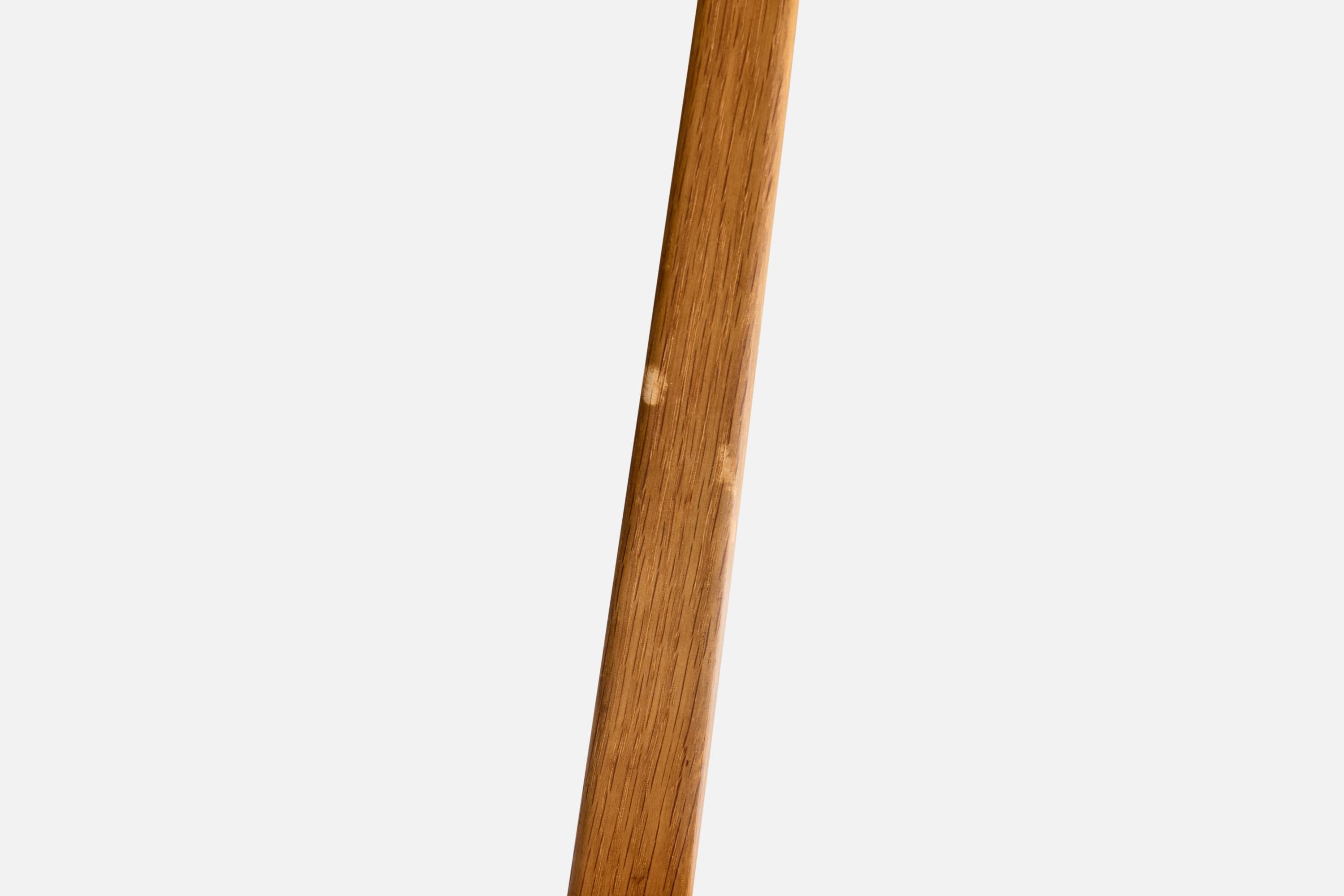 Laiton Falkenberg Belysning, lampe de table, laiton, Oak, acrylique, Suède, années 1960 en vente