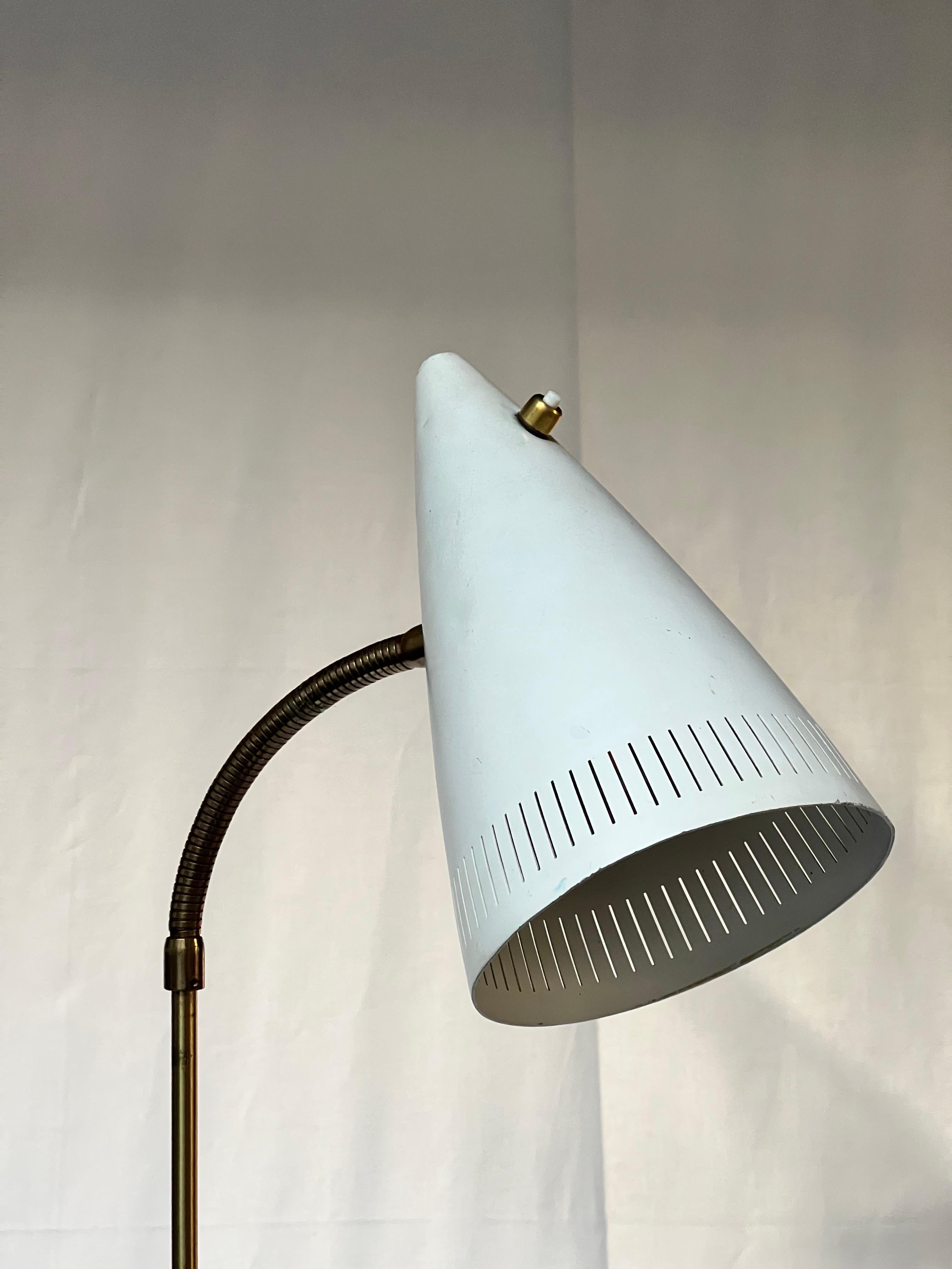Falkenberg Brass Floor Lamp Adjustable in Height Sweden 1960's 3