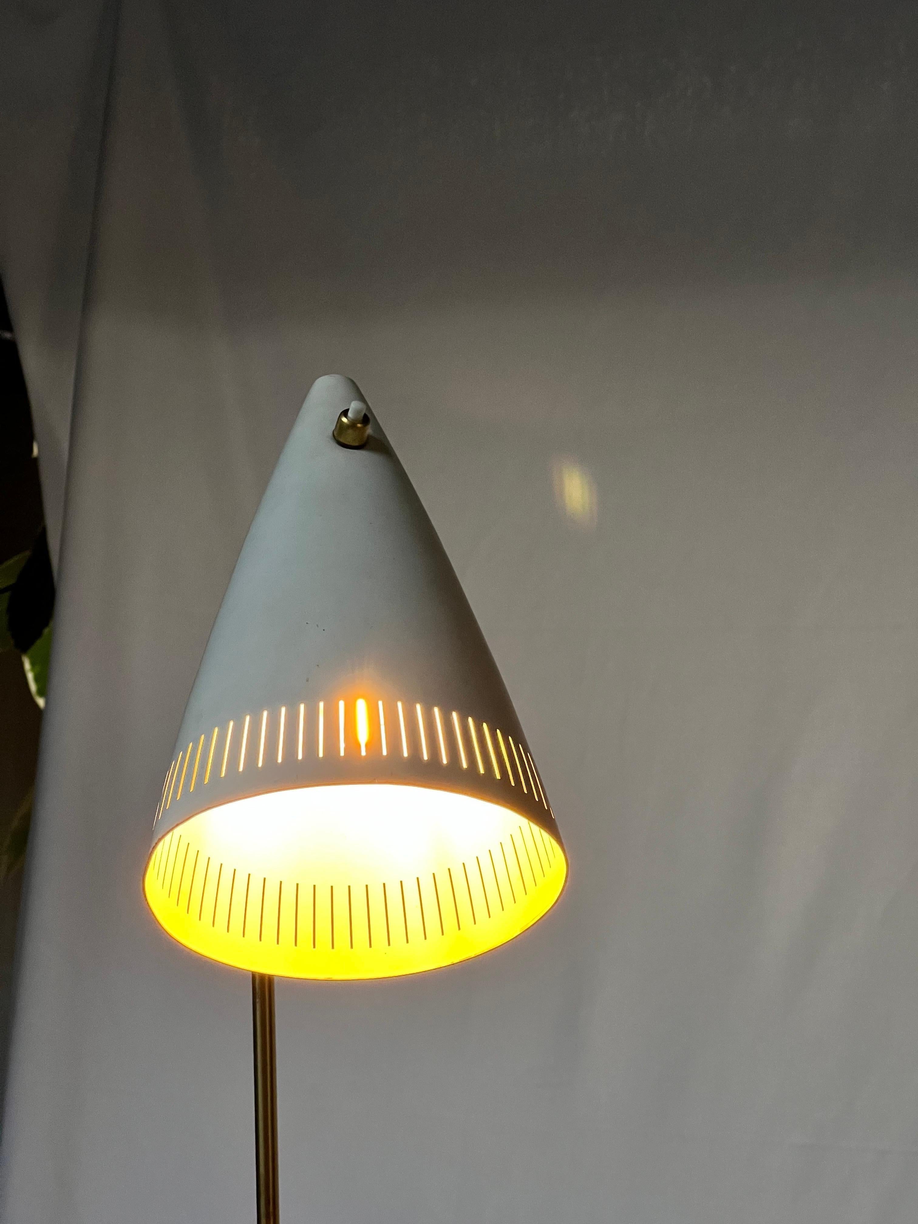Swedish Falkenberg Brass Floor Lamp Adjustable in Height Sweden 1960's For Sale