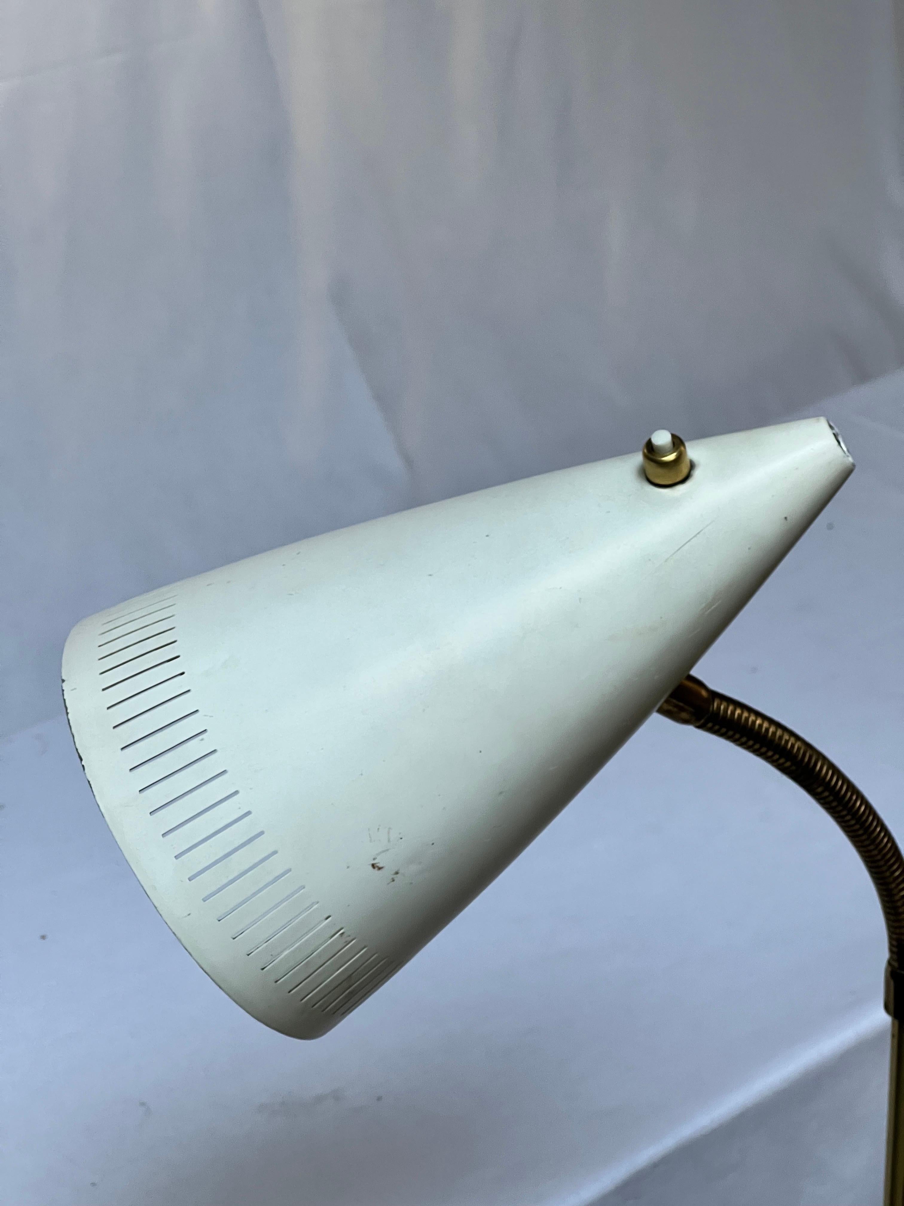 20th Century Falkenberg Brass Floor Lamp Adjustable in Height Sweden 1960's For Sale