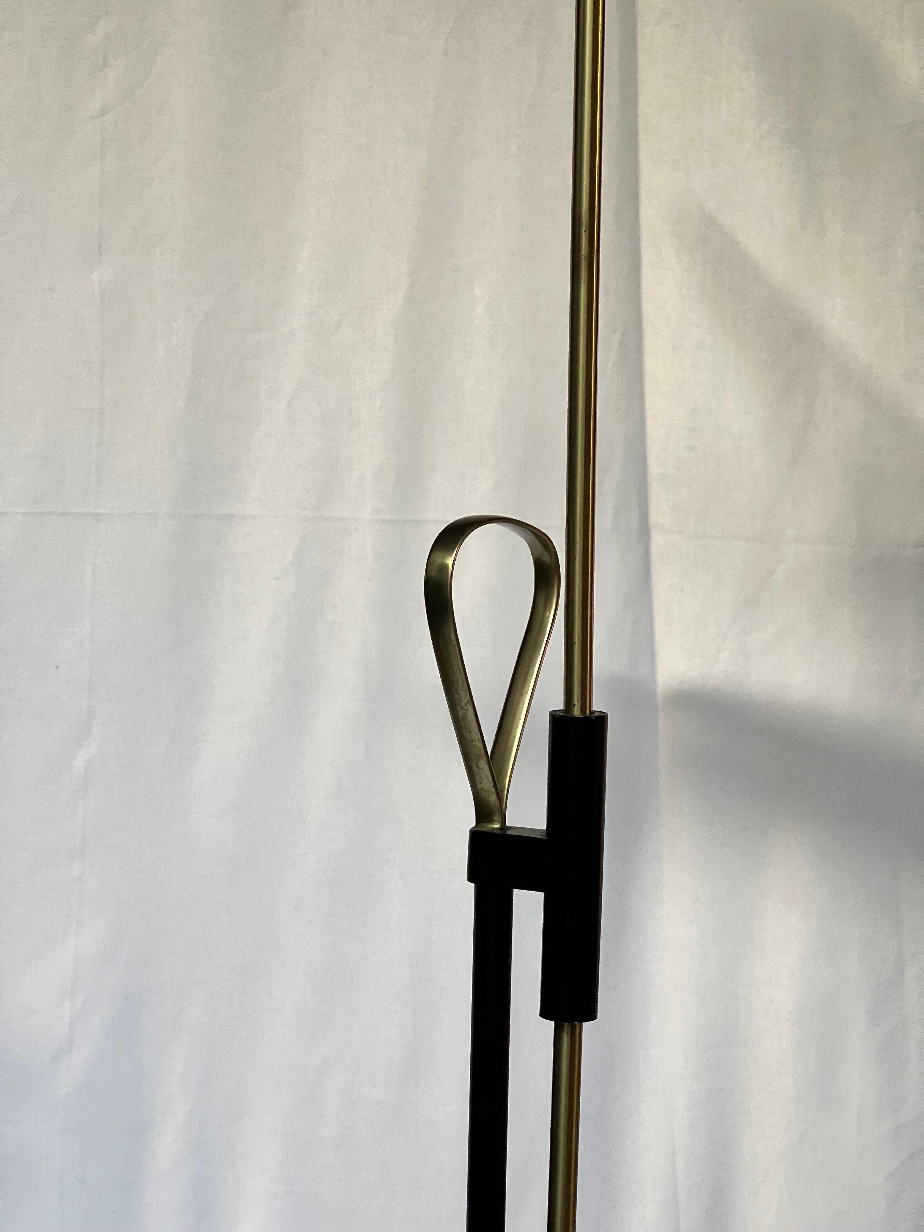 Falkenberg Brass Floor Lamp Adjustable in Height Sweden 1960's For Sale 2