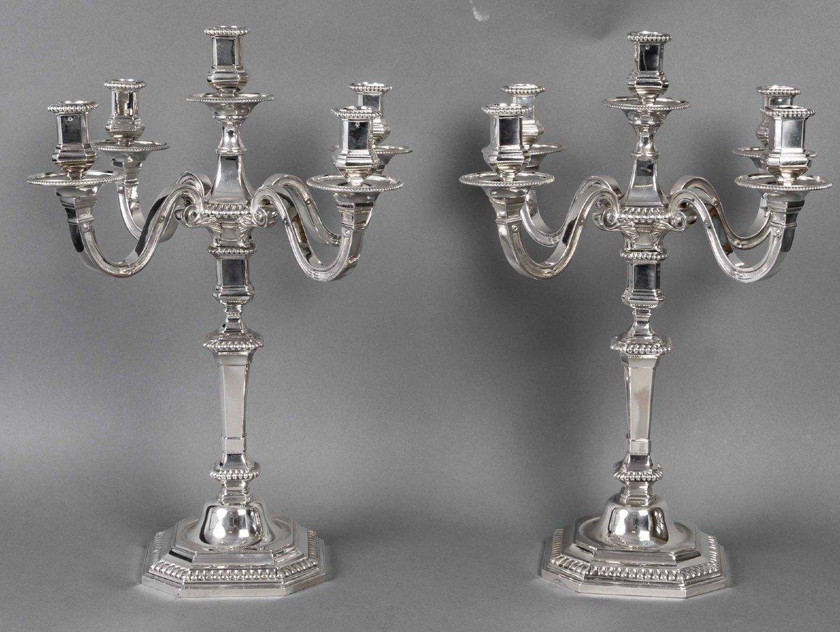 Falkenberg - Pair Of 20th Century Solid Silver Candelabras For Sale 5