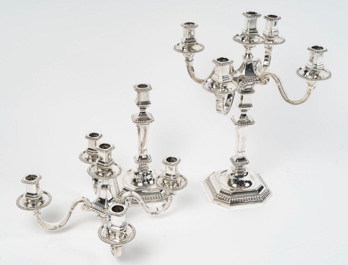 Sterling Silver Falkenberg - Pair Of 20th Century Solid Silver Candelabras For Sale