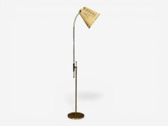 Falkenbergs Belysning, lampada da terra regolabile, ottone, bambù, Svezia, anni '60