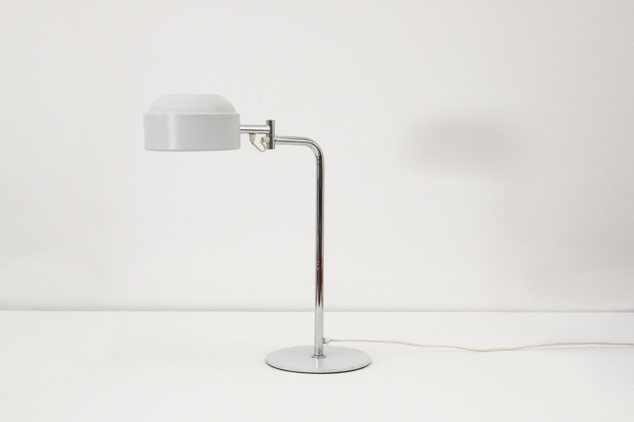 Swedish Falkenbergs Belysning Articulating Table Lamps with Chrome Stem For Sale