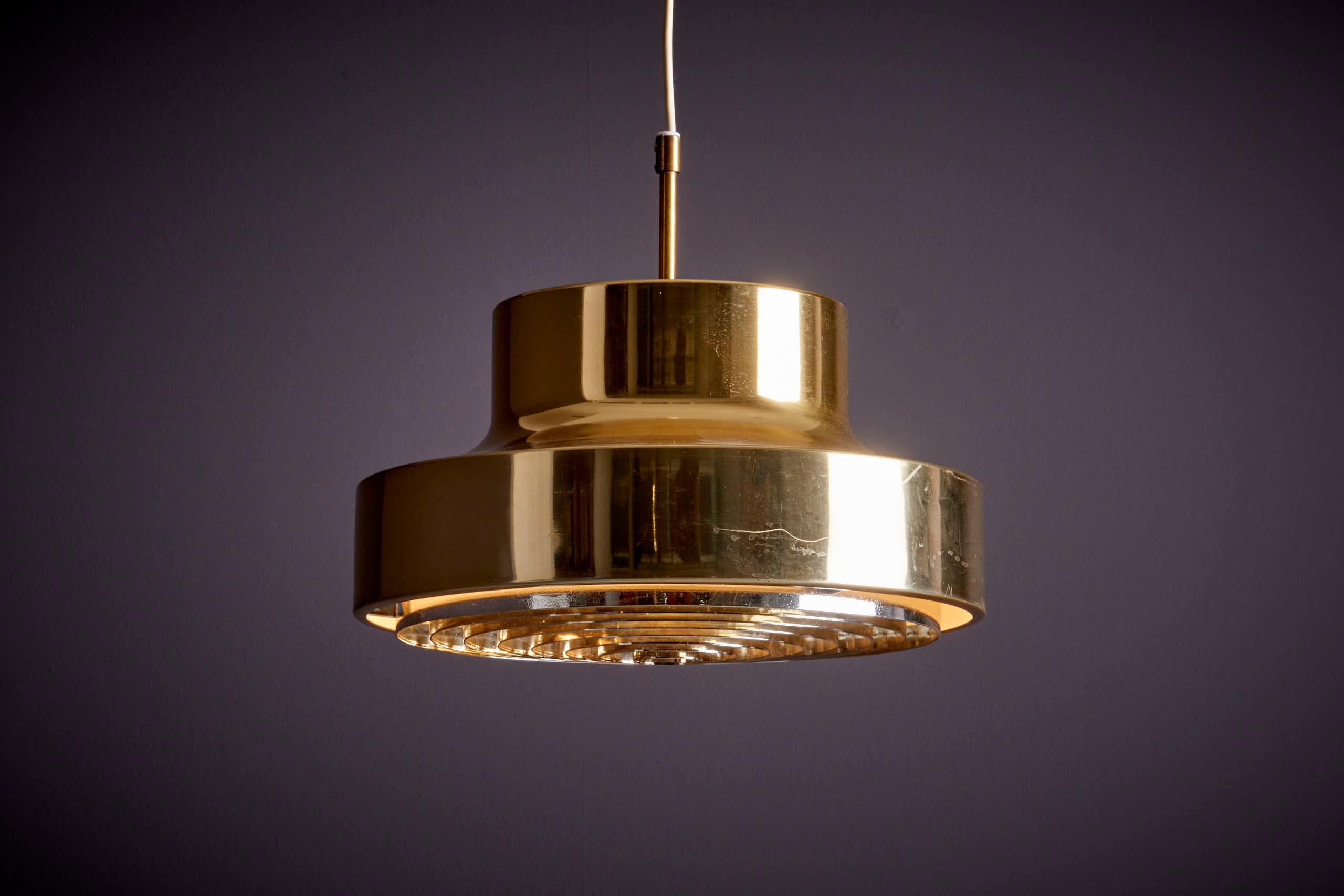 Falkenbergs Belysning Brass Pendant Lamp, Sweden - 1960s For Sale 4