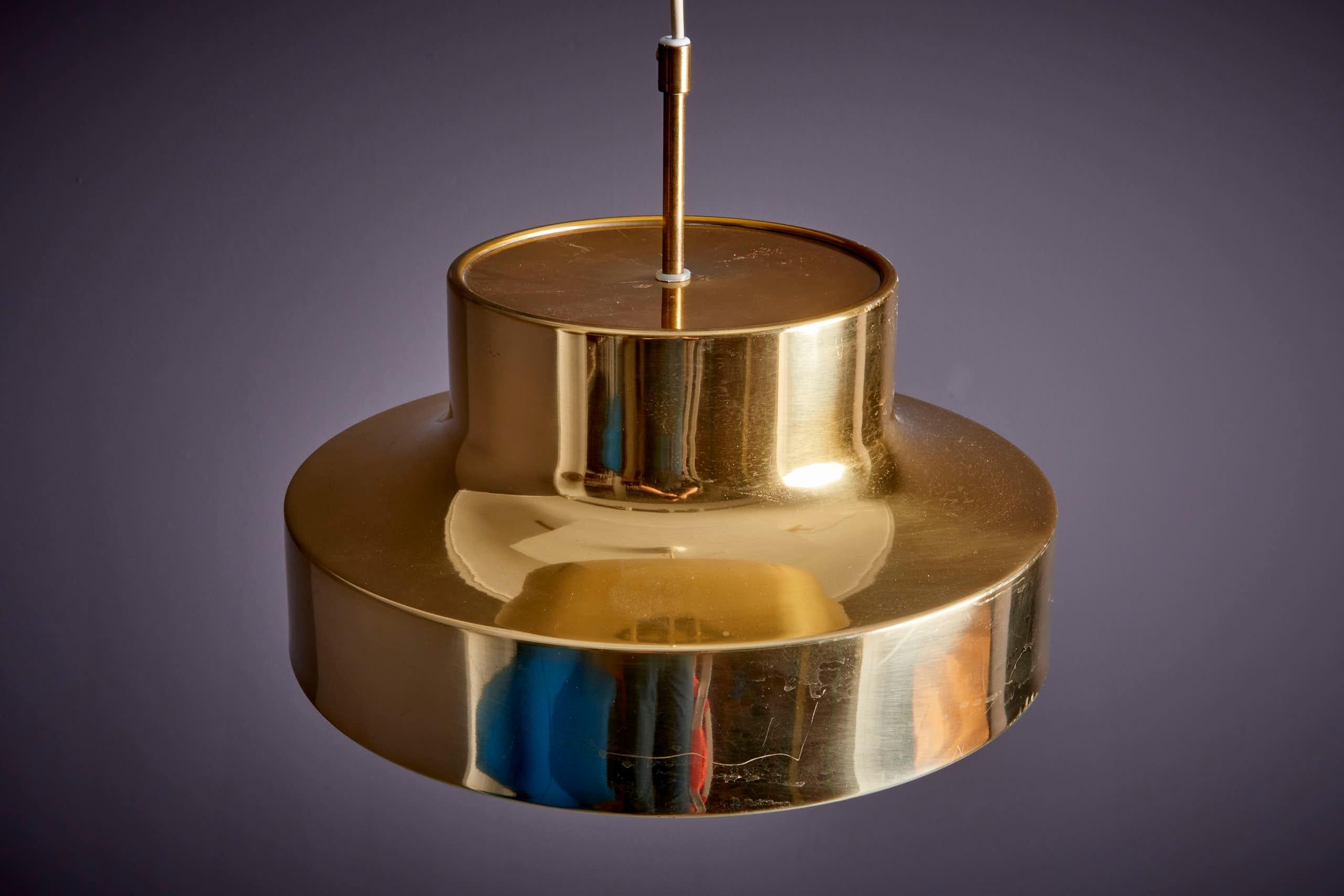 Swedish Falkenbergs Belysning Brass Pendant Lamp, Sweden - 1960s For Sale