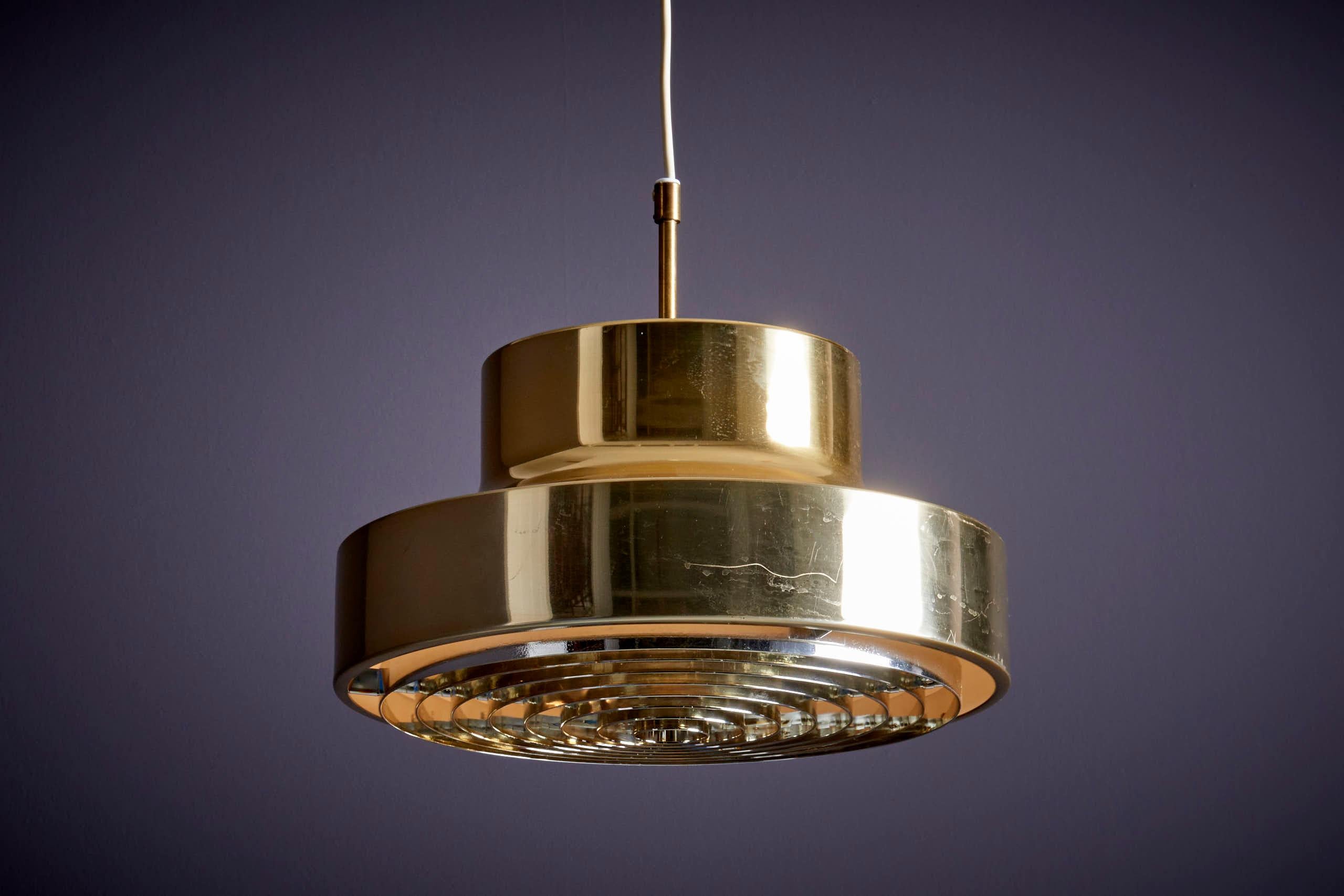Falkenbergs Belysning Brass Pendant Lamp, Sweden - 1960s For Sale 3