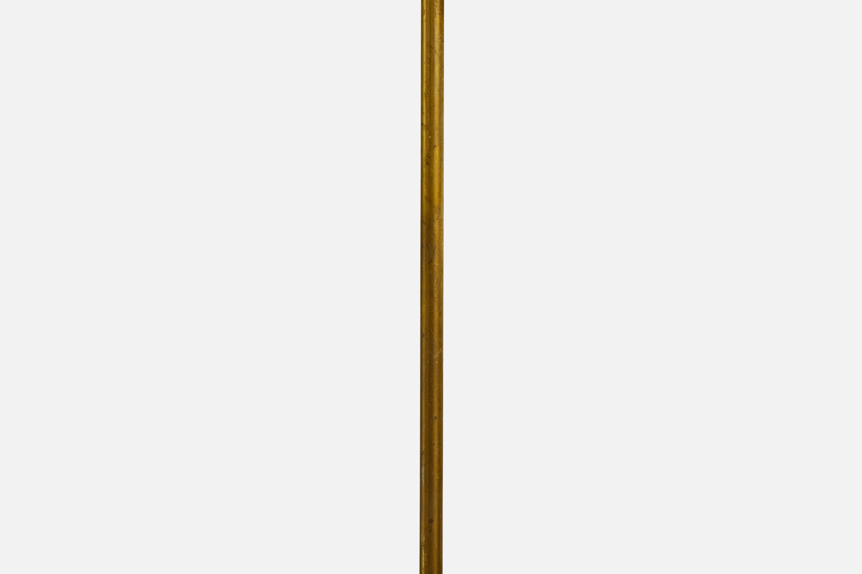 Falkenbergs Belysning, lampadaire, laiton, tissu, Suède, années 1950 Bon état - En vente à High Point, NC