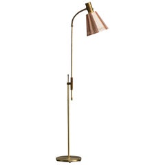 Falkenbergs Belysning, Floor Lamp, Brass, Metal, Sweden, 1960s