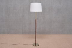 Falkenbergs Belysning Floor Lamp in Oak and Brass, Sweden, 1960s