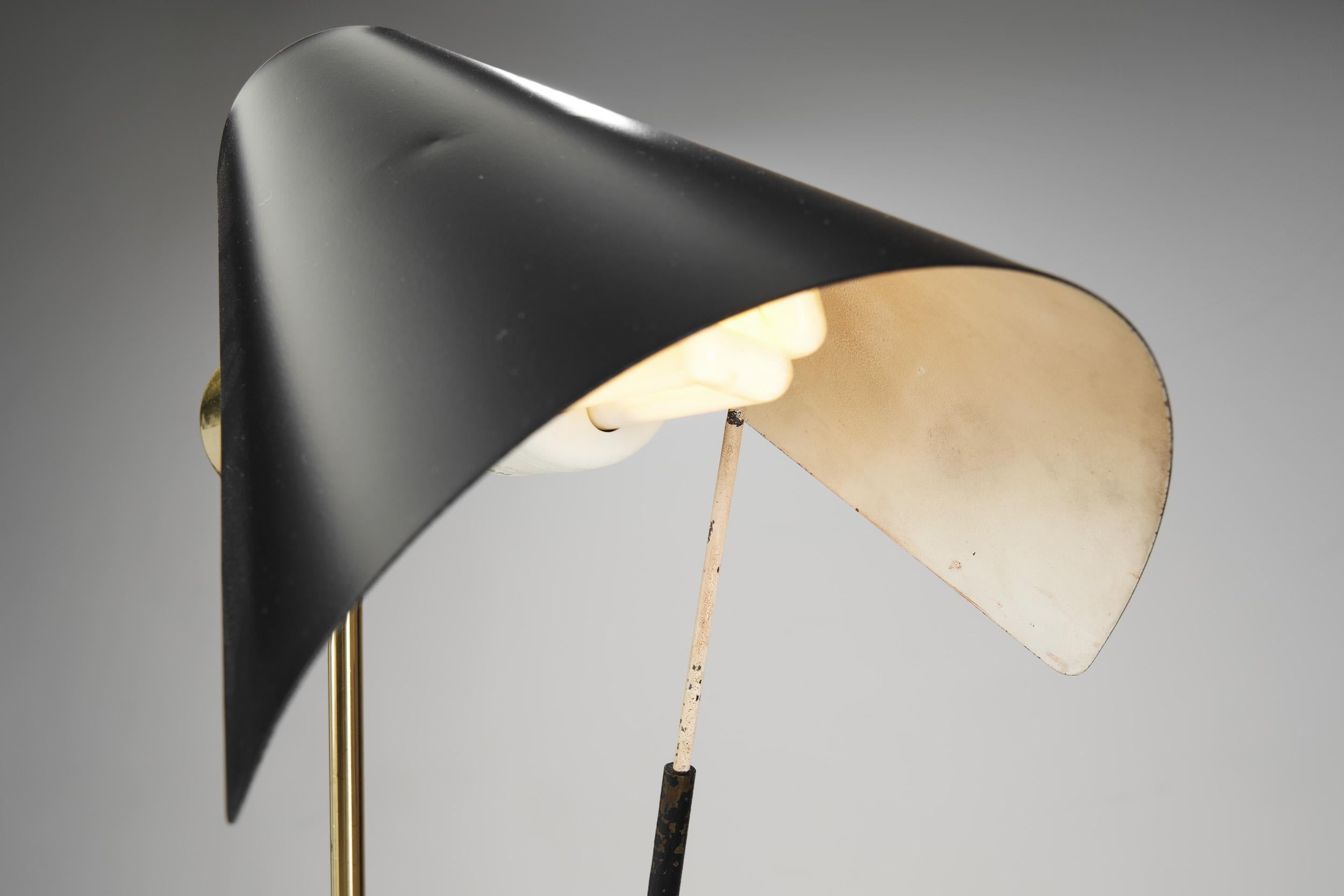 Falkenbergs Belysning Floor Lamp with Adjustable Shade, Sweden 1950s 5