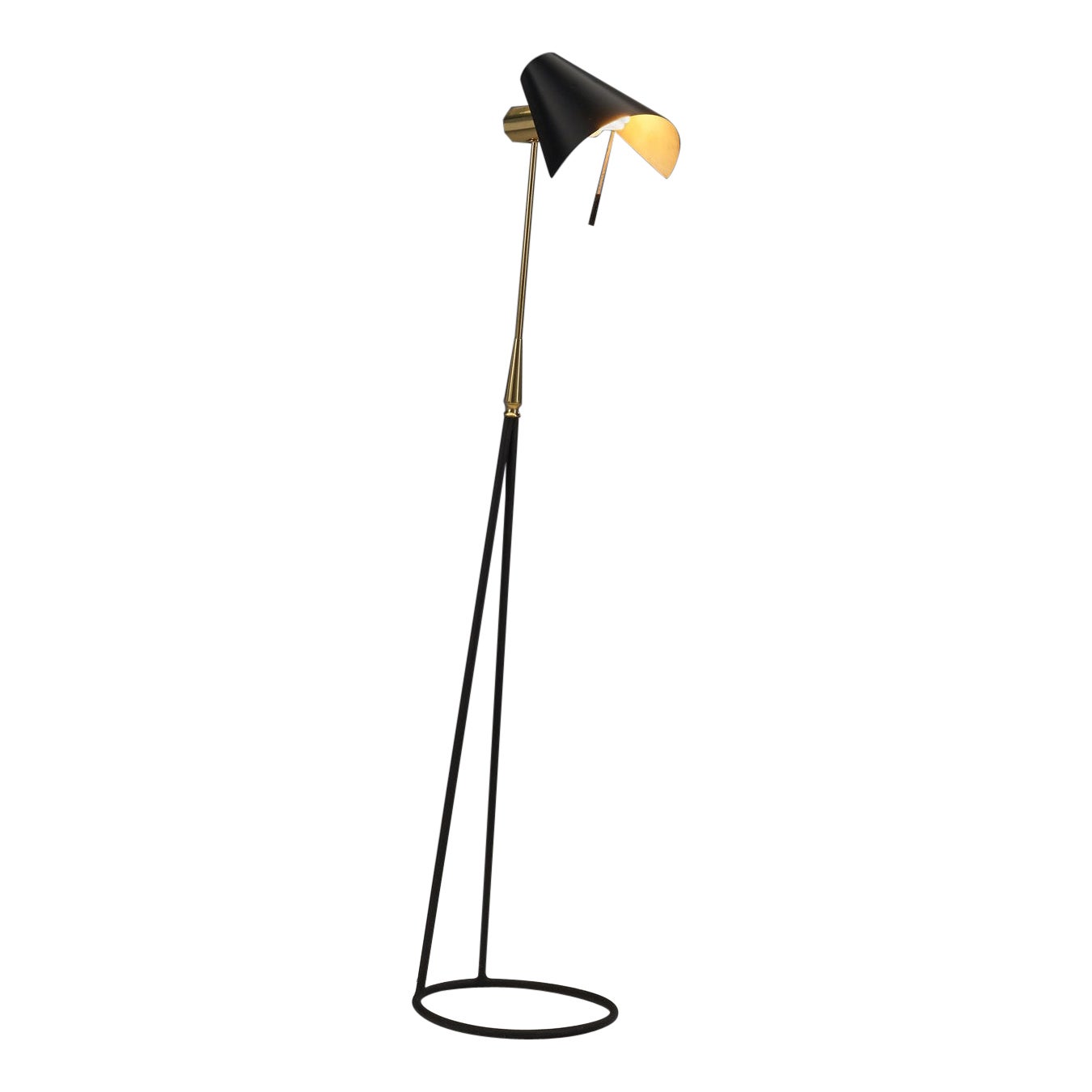 Falkenbergs Belysning Floor Lamp with Adjustable Shade, Sweden 1950s