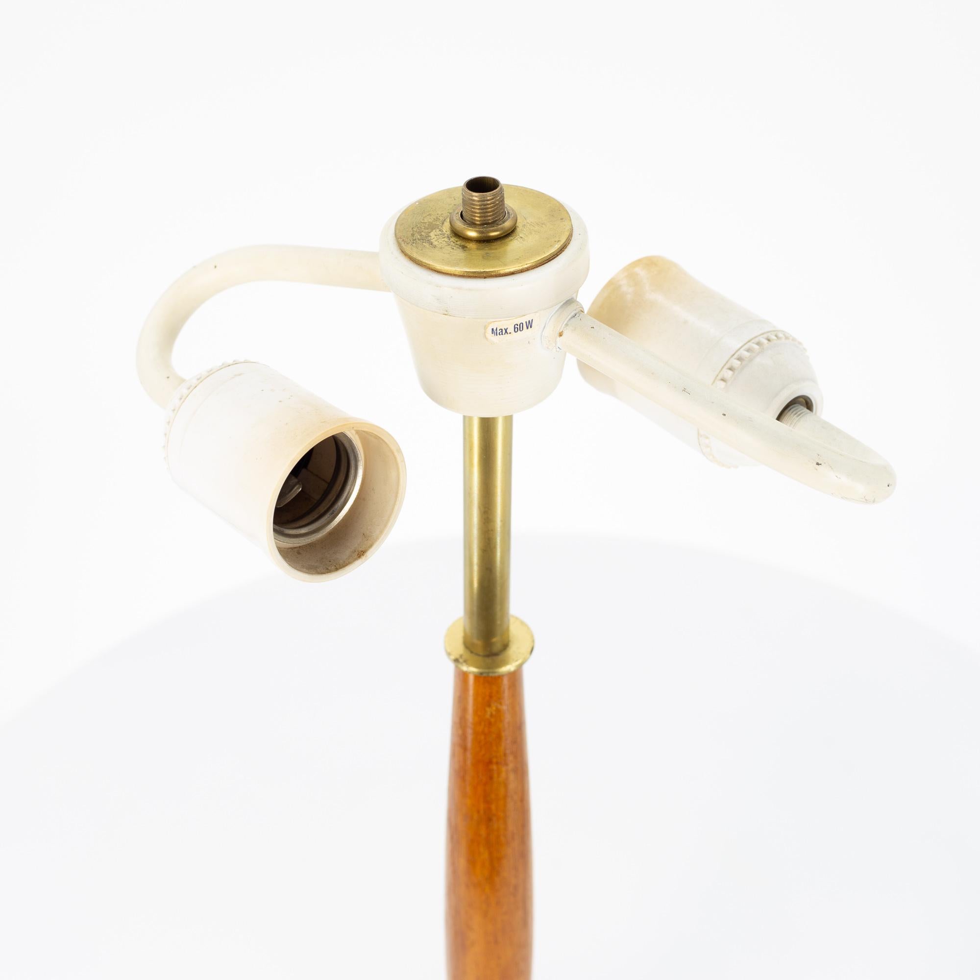 Falkenbergs Belysning Mid Century Brass and Walnut Table Lamp 4