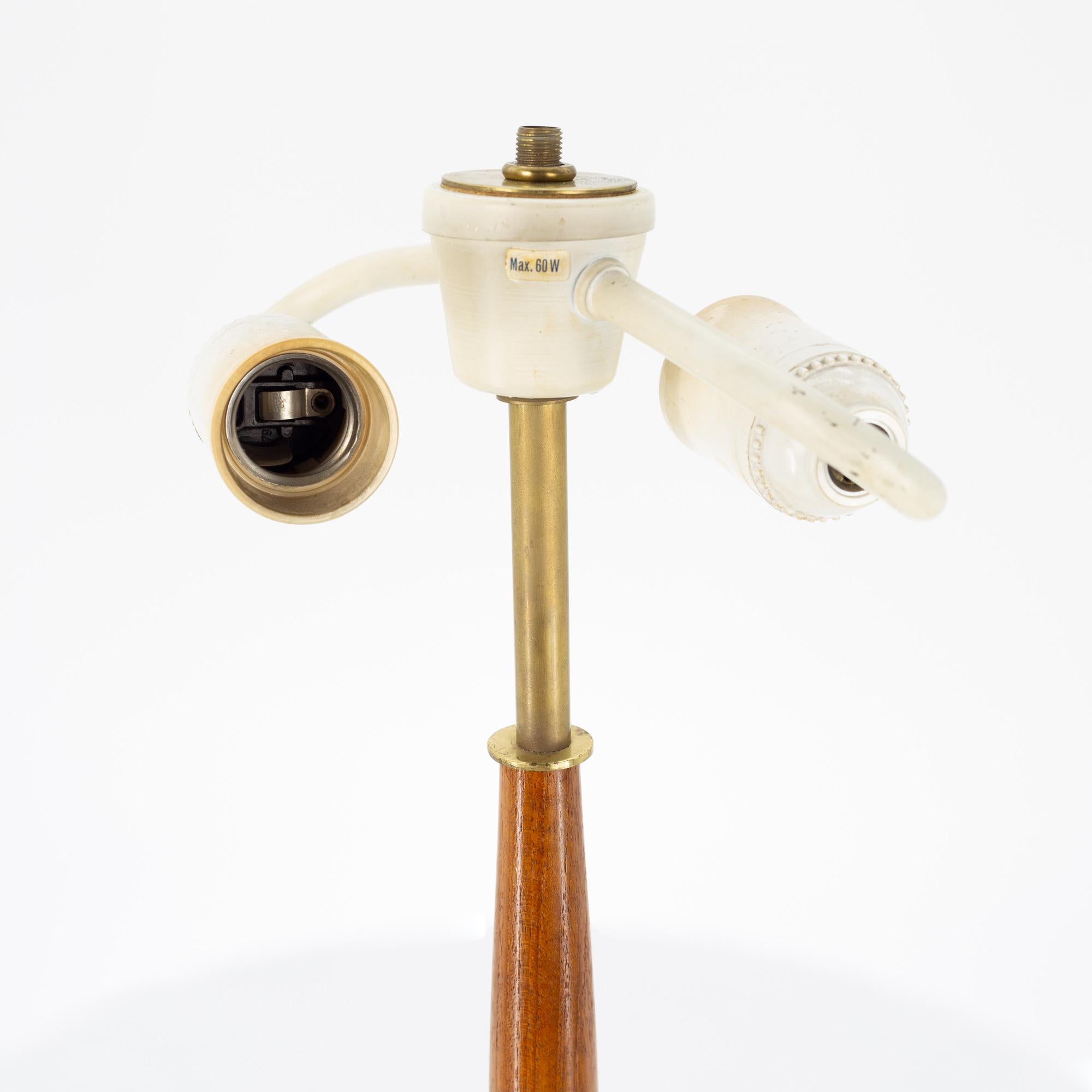 Falkenbergs Belysning Mid Century Brass and Walnut Table Lamp 5