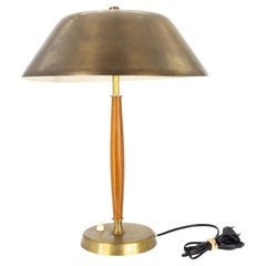 Falkenbergs Belysning Mid Century Brass and Walnut Table Lamp