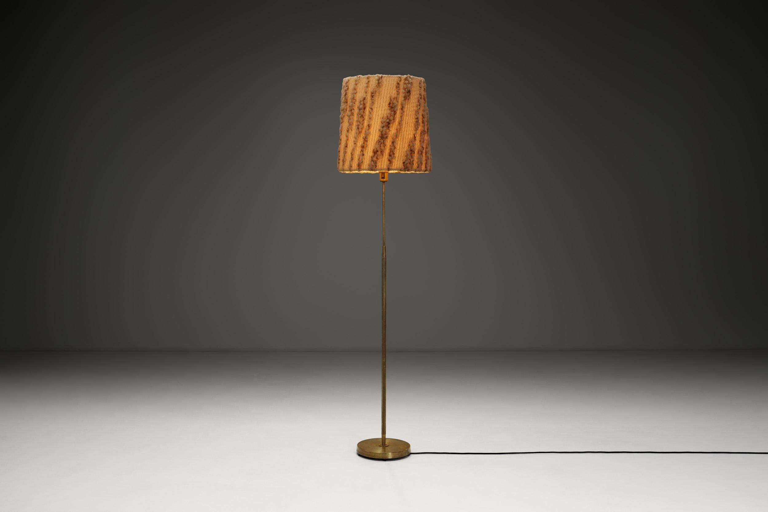 Falkenbergs Belysning, a Swedish lighting manufacturer known for its refined yet understated designs, produced this model “7059” floor lamp during the second half of the 20th century. Drawing from the clean lines and functional forms that