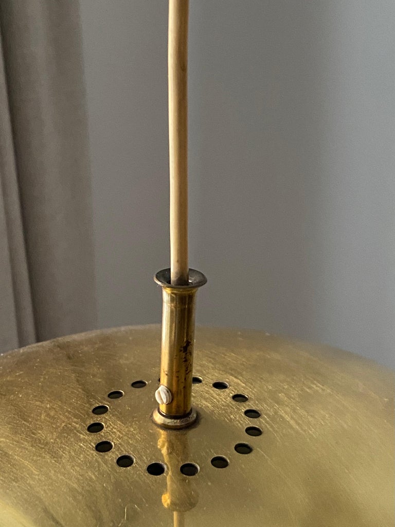 Swedish Falkenbergs Belysning, Pendant Lamp, Polished Brass, Sweden, 1960s For Sale