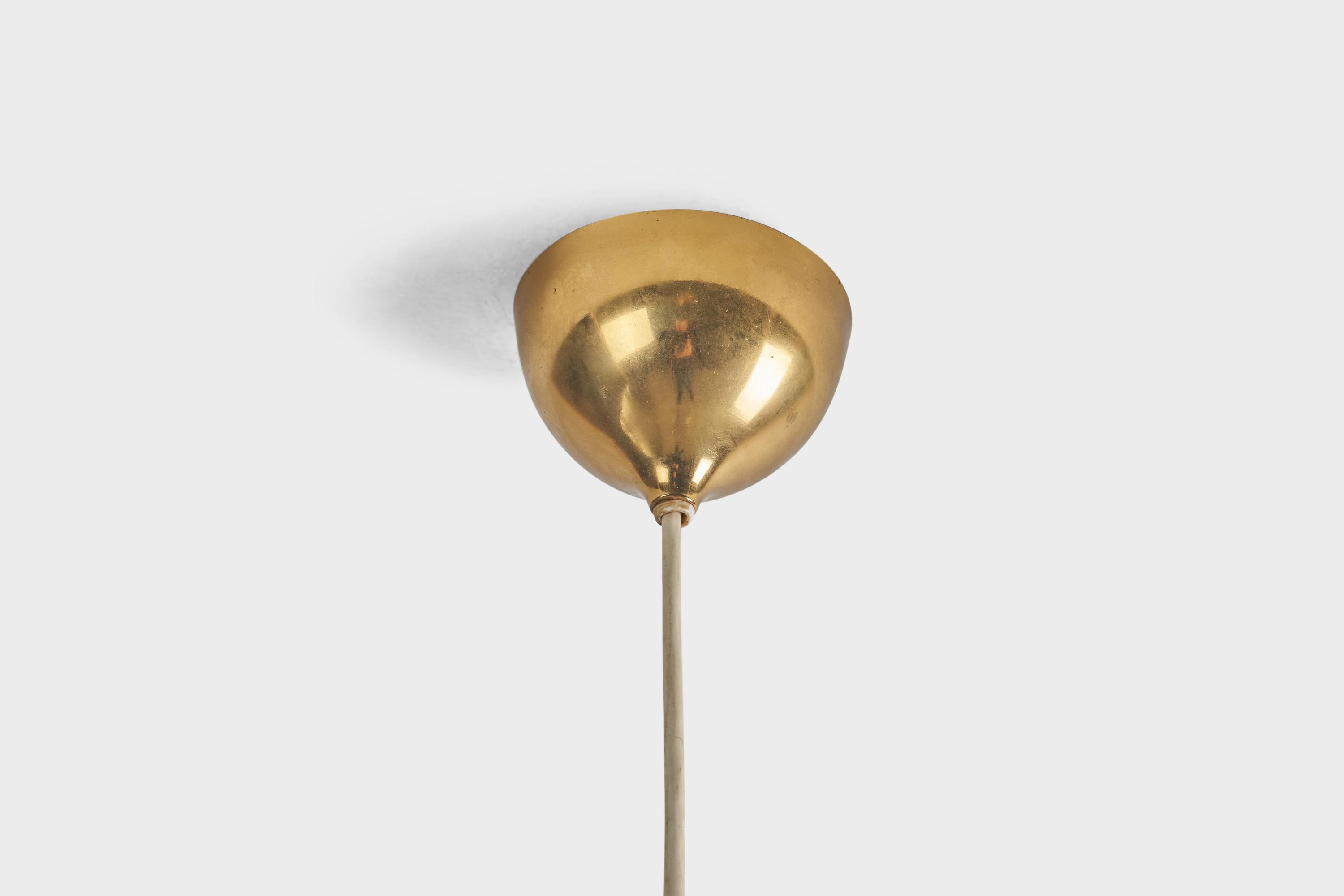 Falkenbergs Belysning, Pendant Lamp, Polished Brass, Sweden, 1960s In Good Condition For Sale In High Point, NC