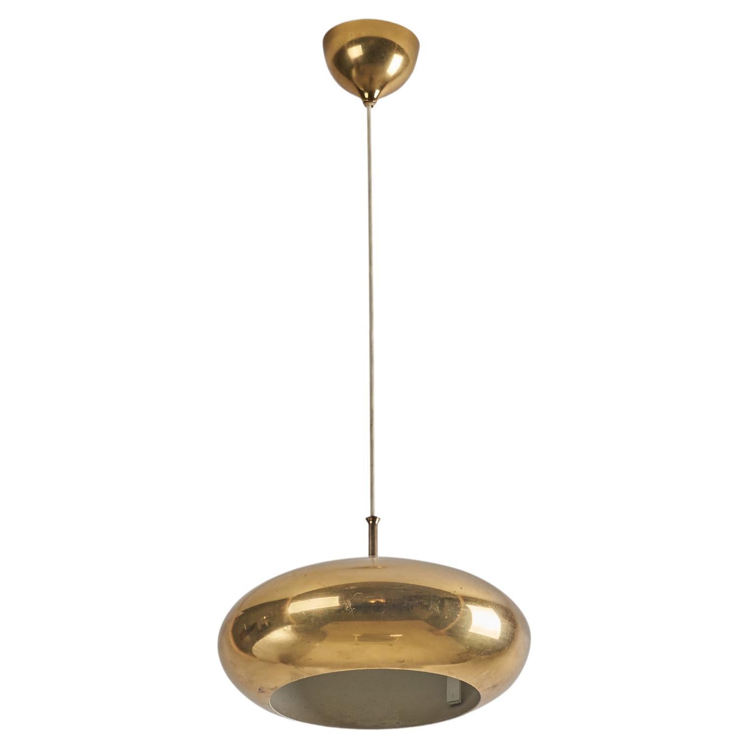 Falkenbergs Belysning, Pendant Lamp, Polished Brass, Sweden, 1960s For Sale