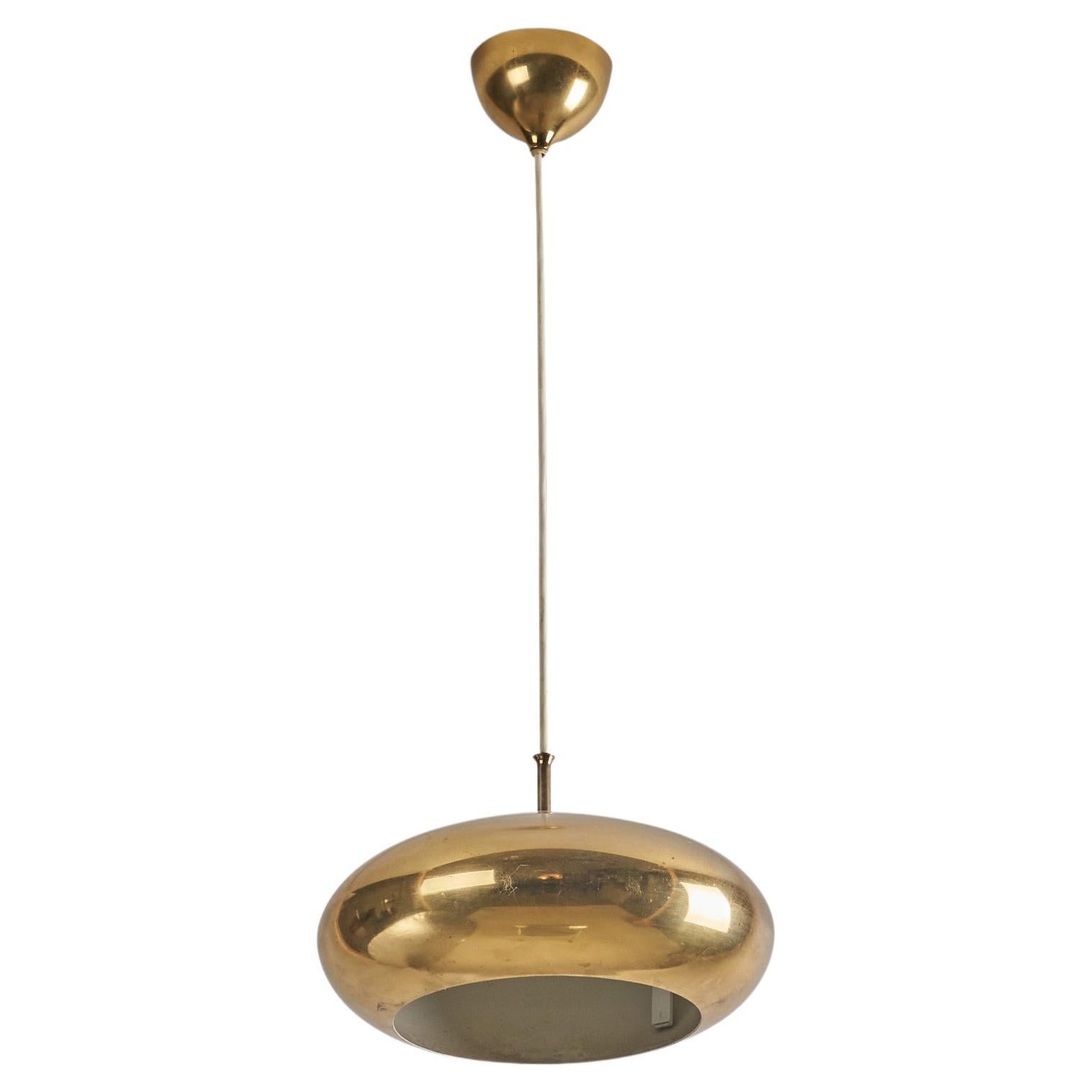 Falkenbergs Belysning, Pendant Lamp, Polished Brass, Sweden, 1960s