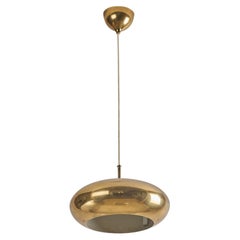 Vintage Falkenbergs Belysning, Pendant Lamp, Polished Brass, Sweden, 1960s