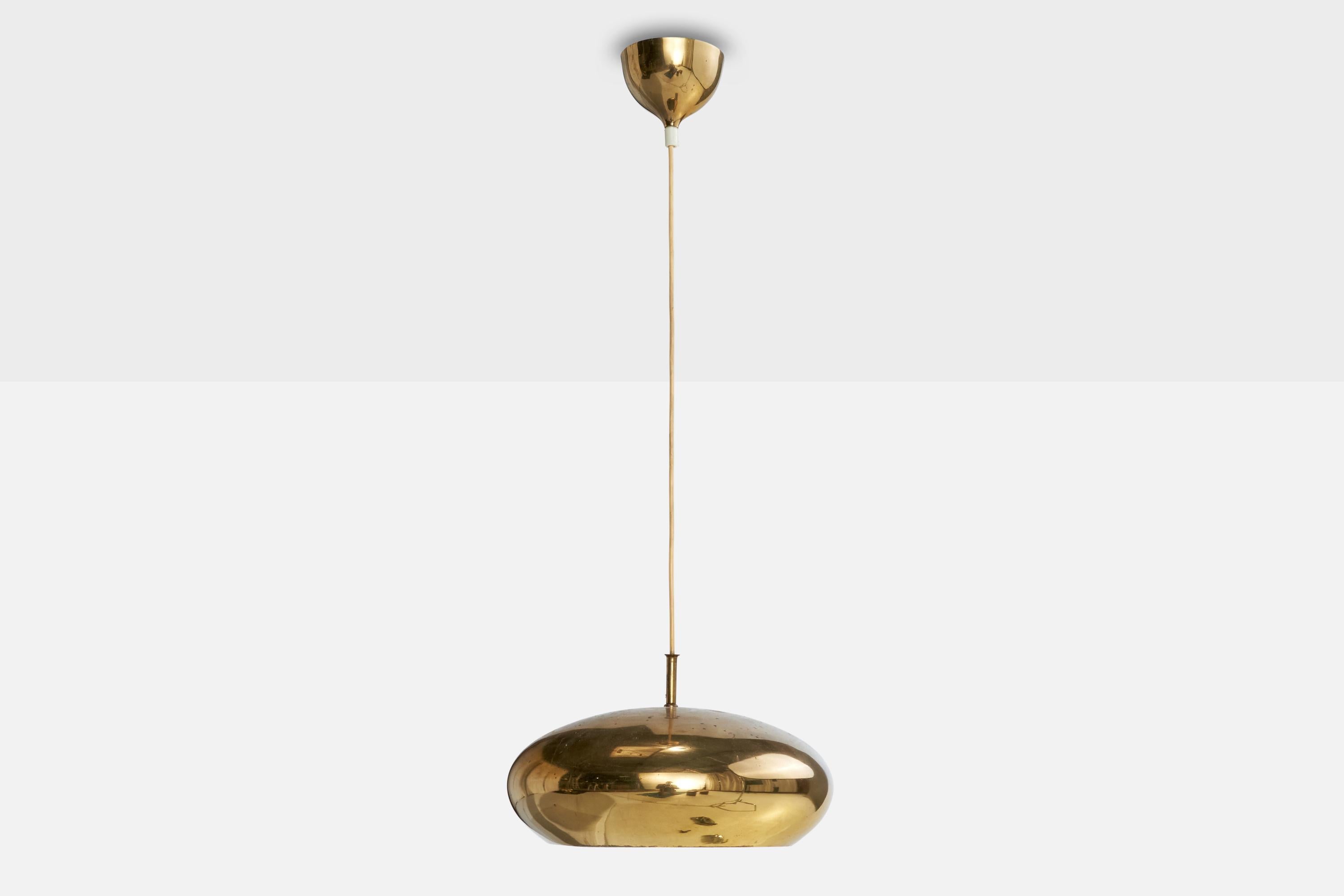 Svedese Falkenbergs Belysning, Lampada a sospensione, Ottone, Svezia, anni '60 in vendita