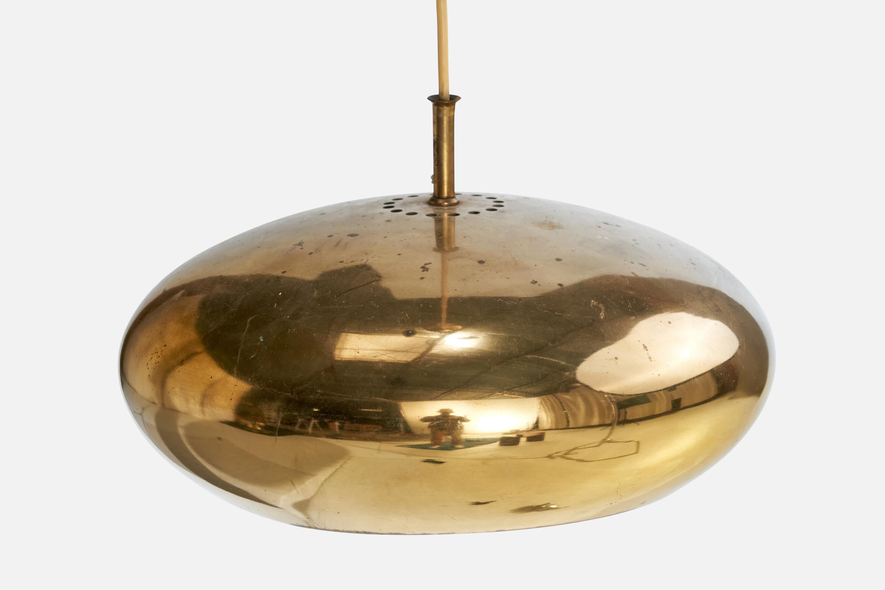 Falkenbergs Belysning, Lampada a sospensione, Ottone, Svezia, anni '60 in vendita 2