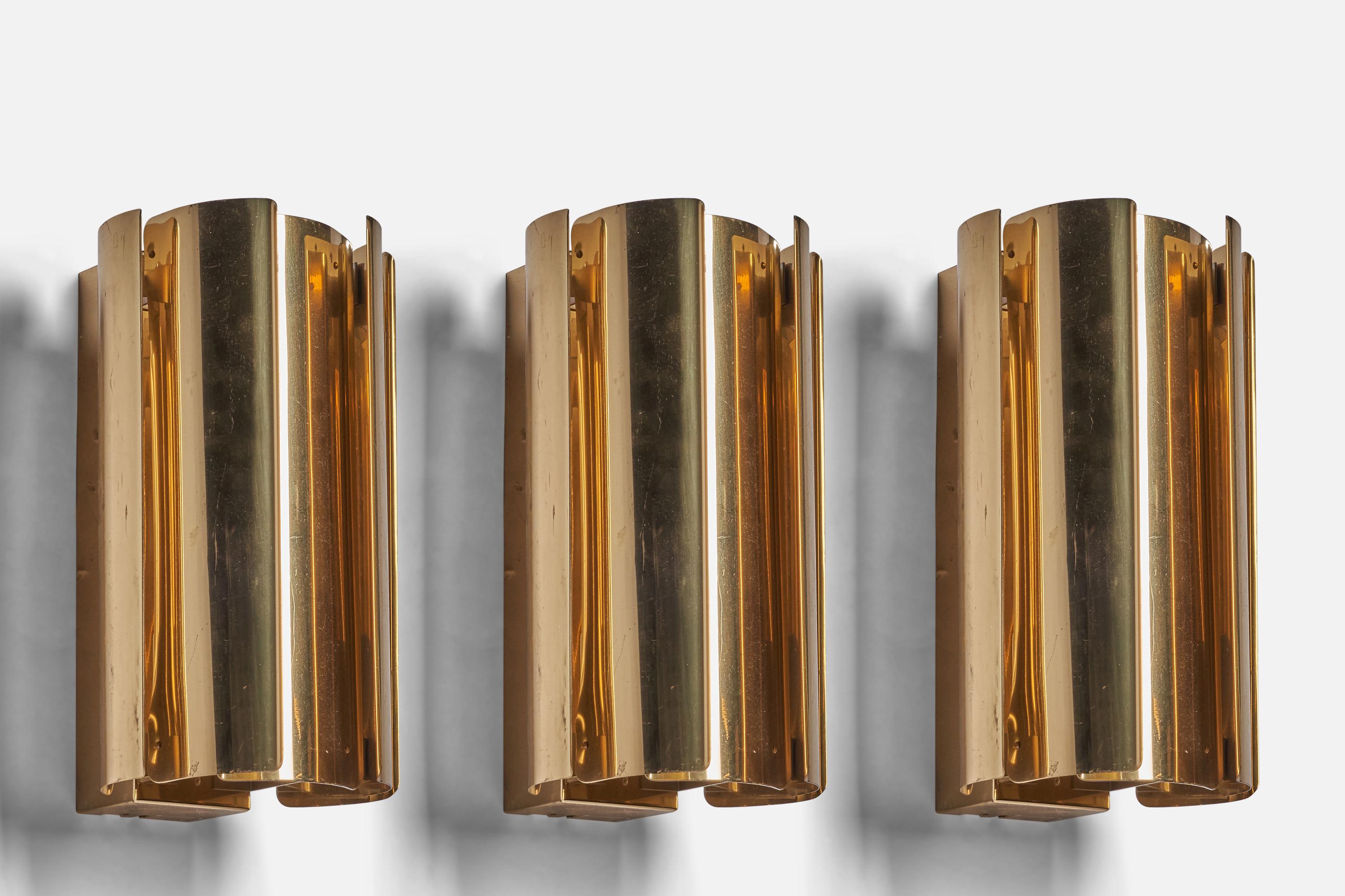 Mid-Century Modern Falkenbergs Belysning, Sconce Covers, Brass, Sweden, 1960s For Sale