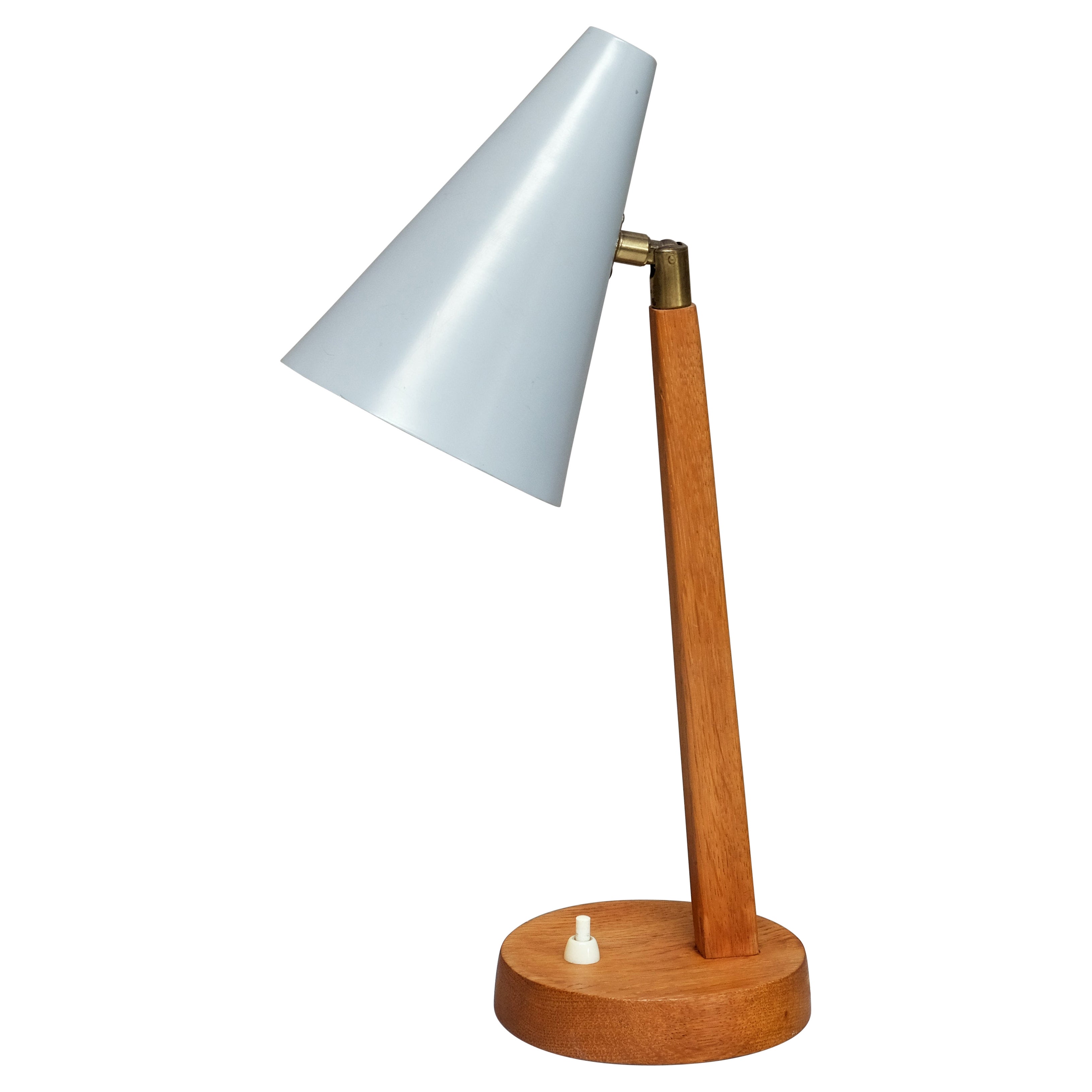 Falkenbergs Belysning, lampada da tavolo/da tavolo in Oak, metallo e ottone, Svezia, anni '50 in vendita