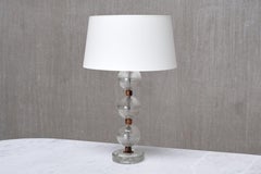 Falkenbergs Belysning Table Lamp in Glass, Rosewood, Sweden, 1950s