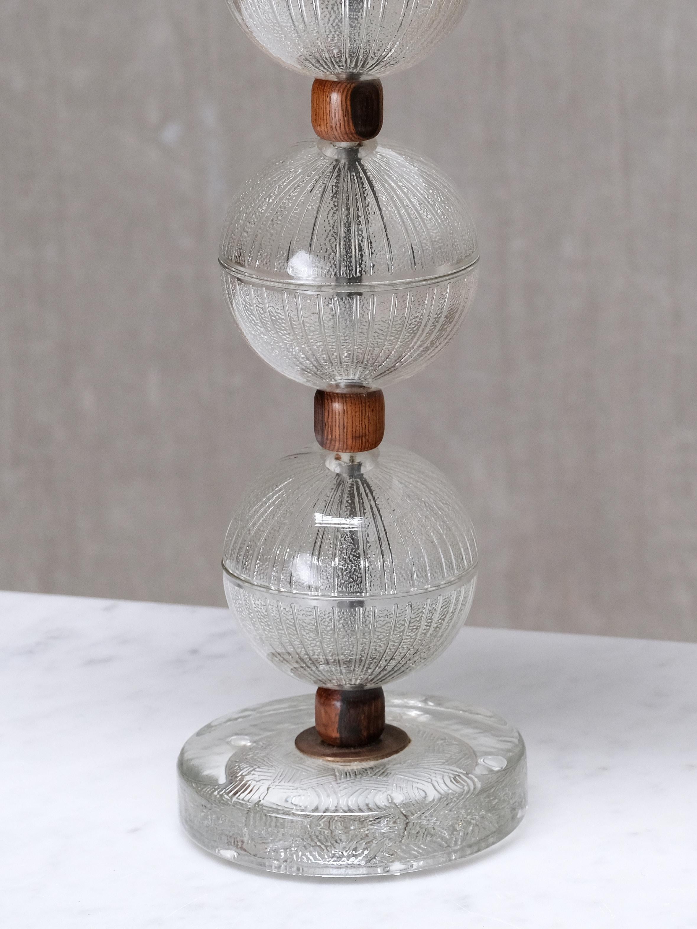 Falkenbergs Belysning Lámpara de sobremesa de cristal, palisandro, Suecia, años 50 en venta 1