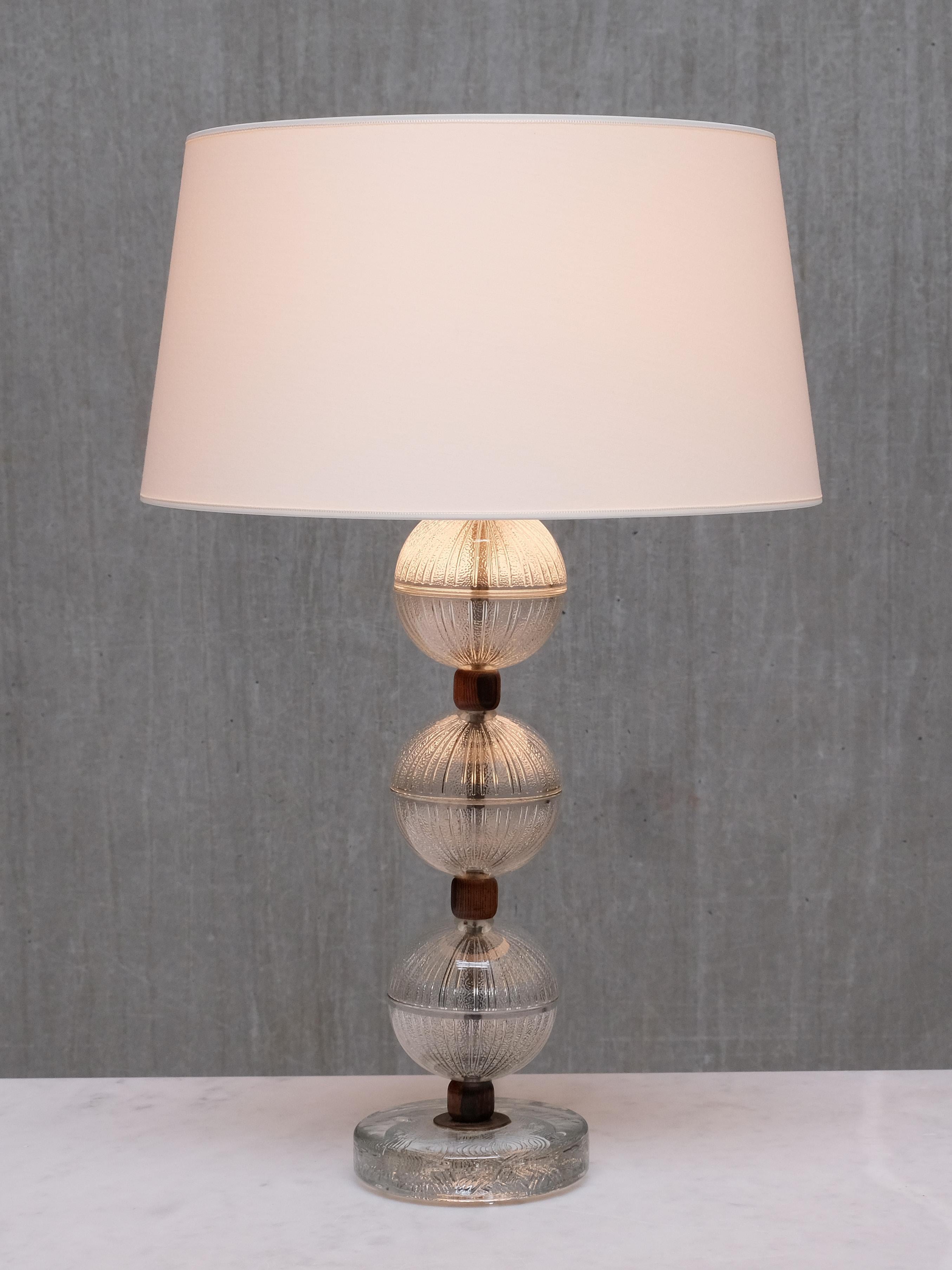 Falkenbergs Belysning Lámpara de sobremesa de cristal, palisandro, Suecia, años 50 en venta 2