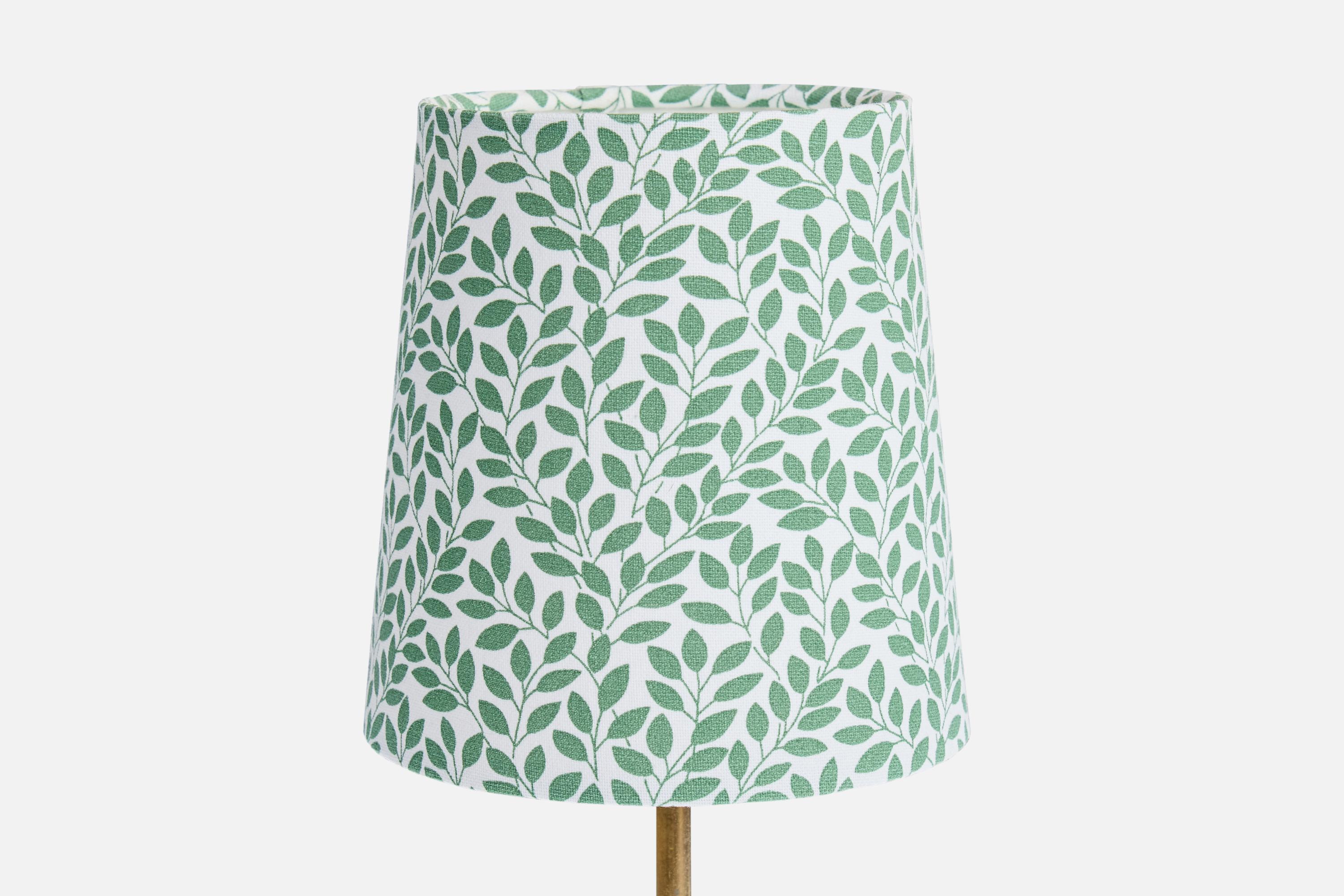 Falkenbergs Belysning, lampes de table, laiton, verre, tissu, Suède, années 1950 Bon état - En vente à High Point, NC