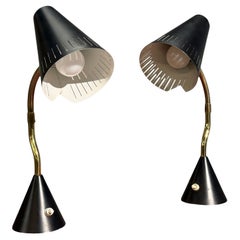 Falkenbergs Belysning, Tischlampen, Metall, Messing, Schweden, 1950er Jahre