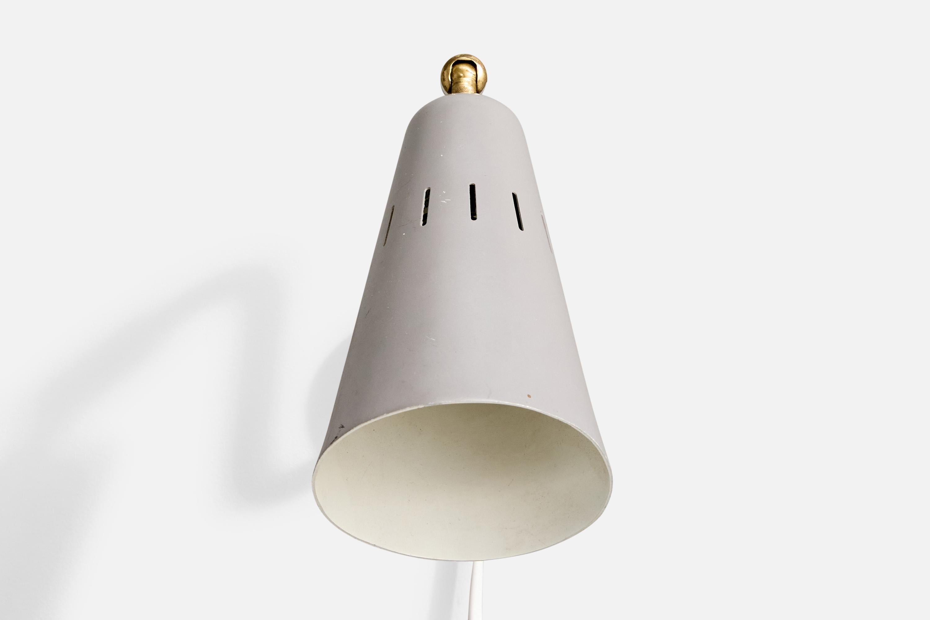 Mid-Century Modern Falkenbergs Belysning, applique murale, laiton, métal, Suède, années 1960 en vente