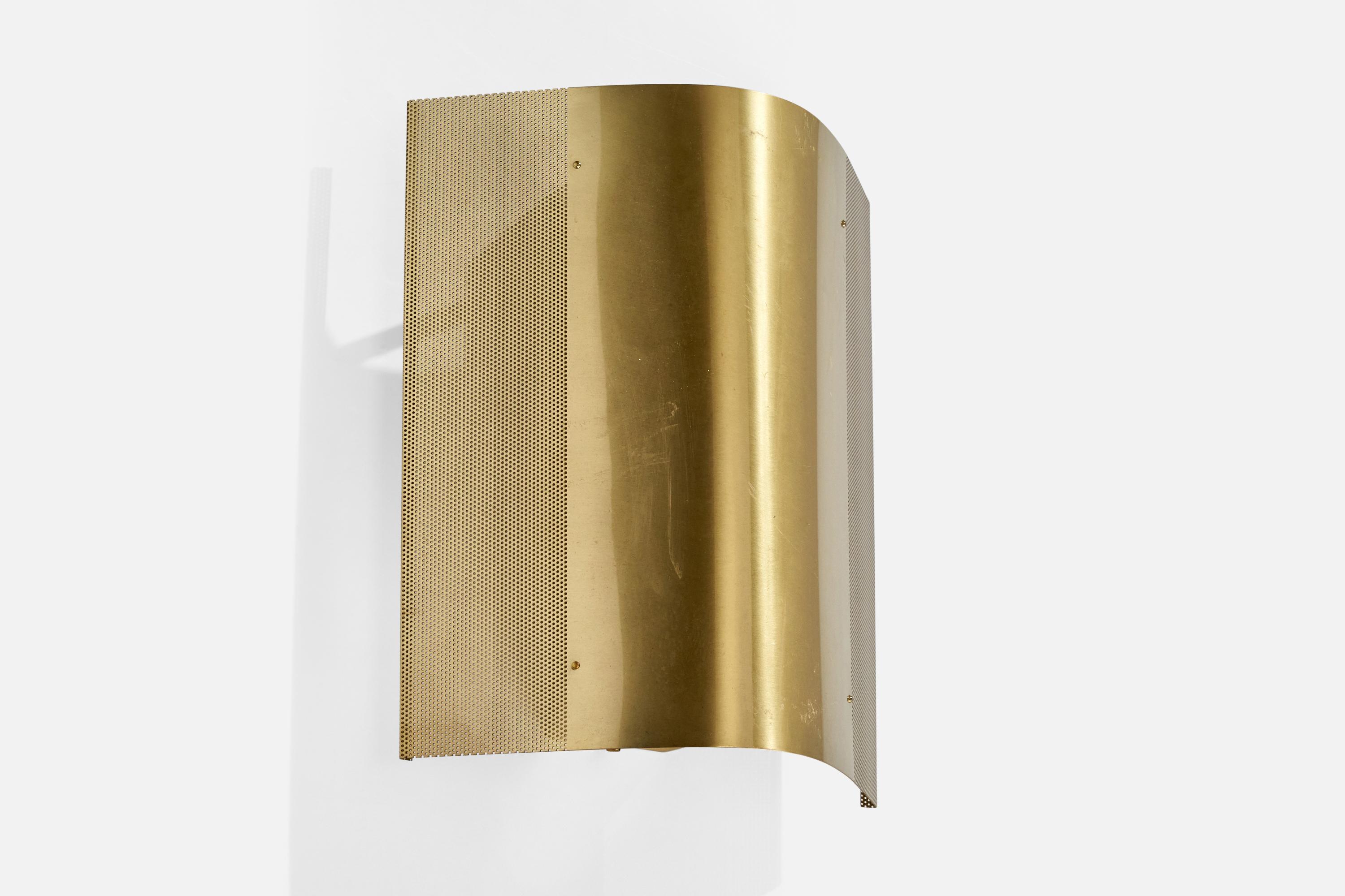 Falkenbergs Belysning, Wall Lights, Brass, Sweden, 1980s For Sale 2