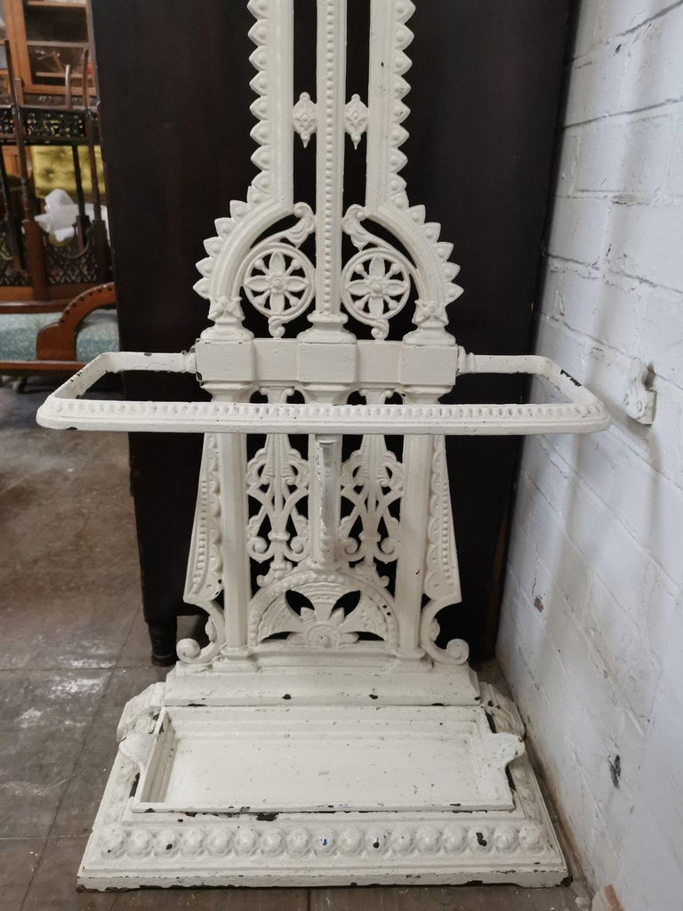 Falkirk, Style of Dr C Dresser, Aesthetic Movement Painted Cast Iron Stick Stand For Sale 5